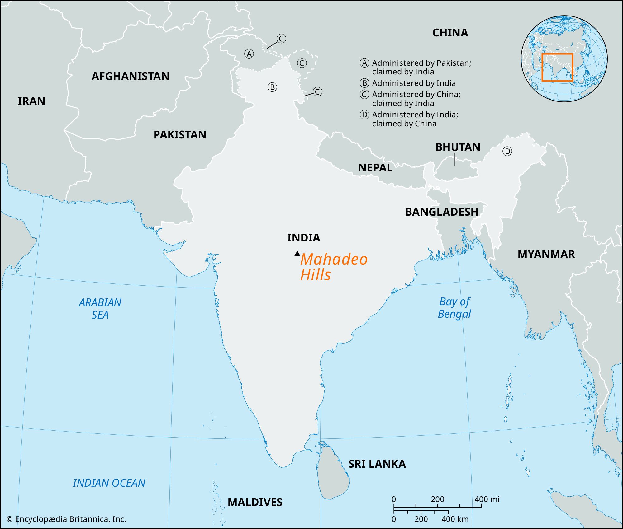 Mahadeo Hills. India, Map, & Location