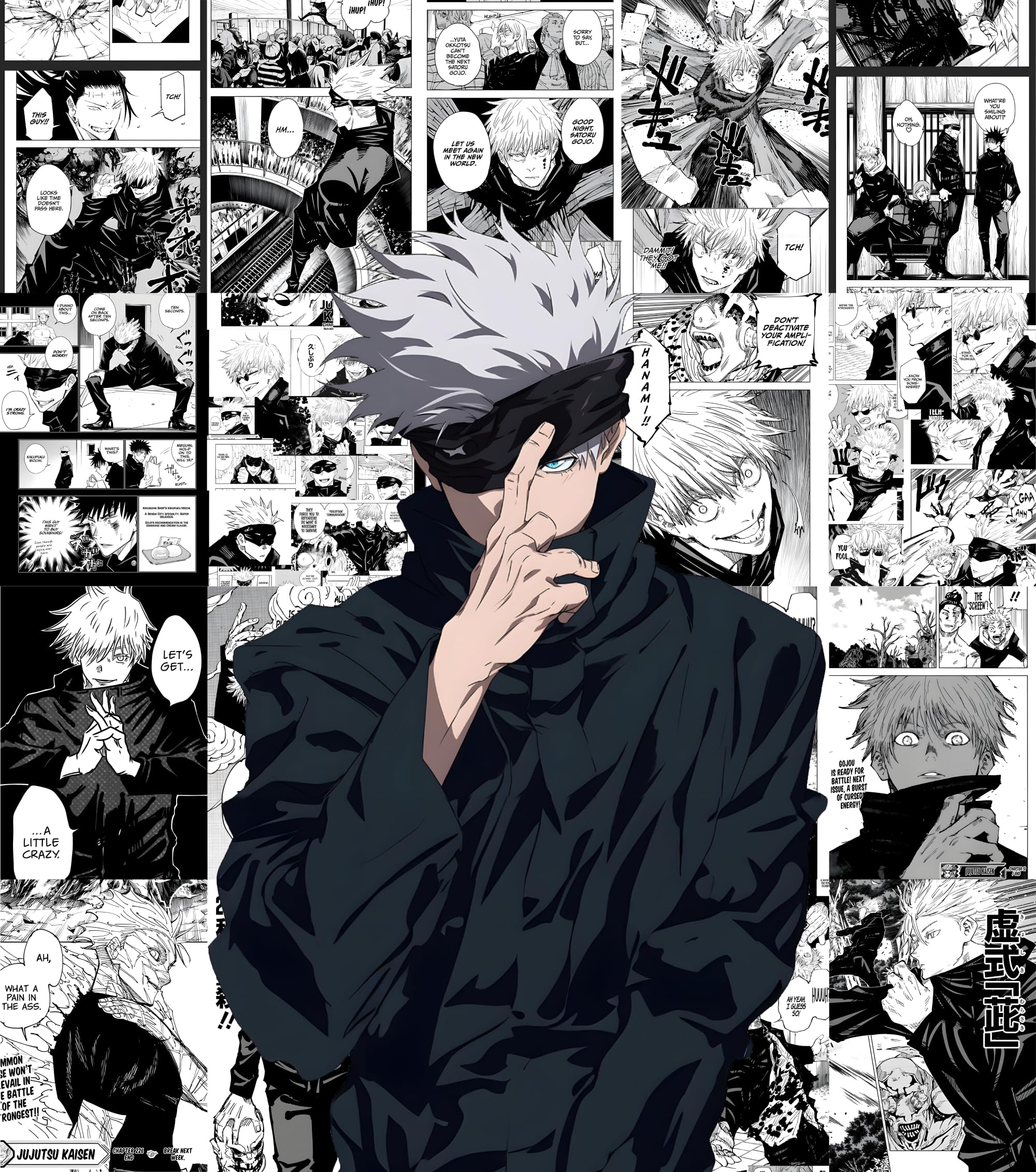 Moment Prints Gojo Satoru Manga Collage Poster Set of 20, 210 mm x 297 mm, 300 GSM Paper, Anime Posters, Gojo Poster (Gojo Manga 1) Dots Included, Cardstock, Amazon.in: Home & Kitchen