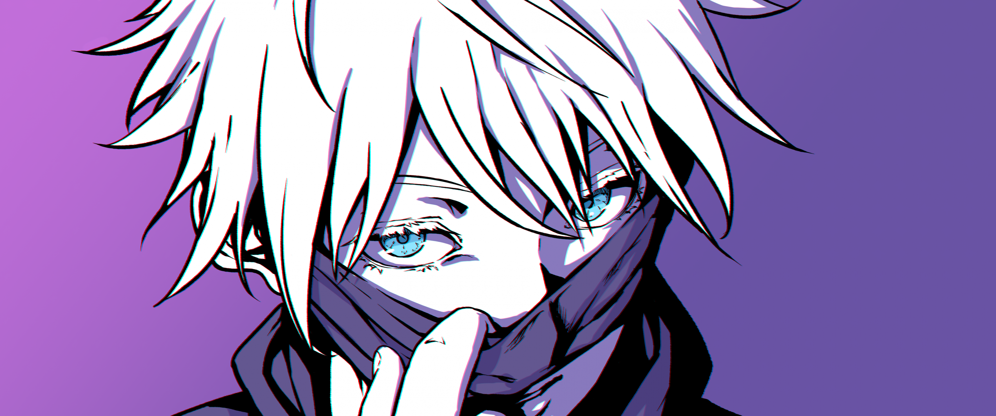 Satoru Gojo Wallpaper 4K, Purple aesthetic, Jujutsu Kaisen