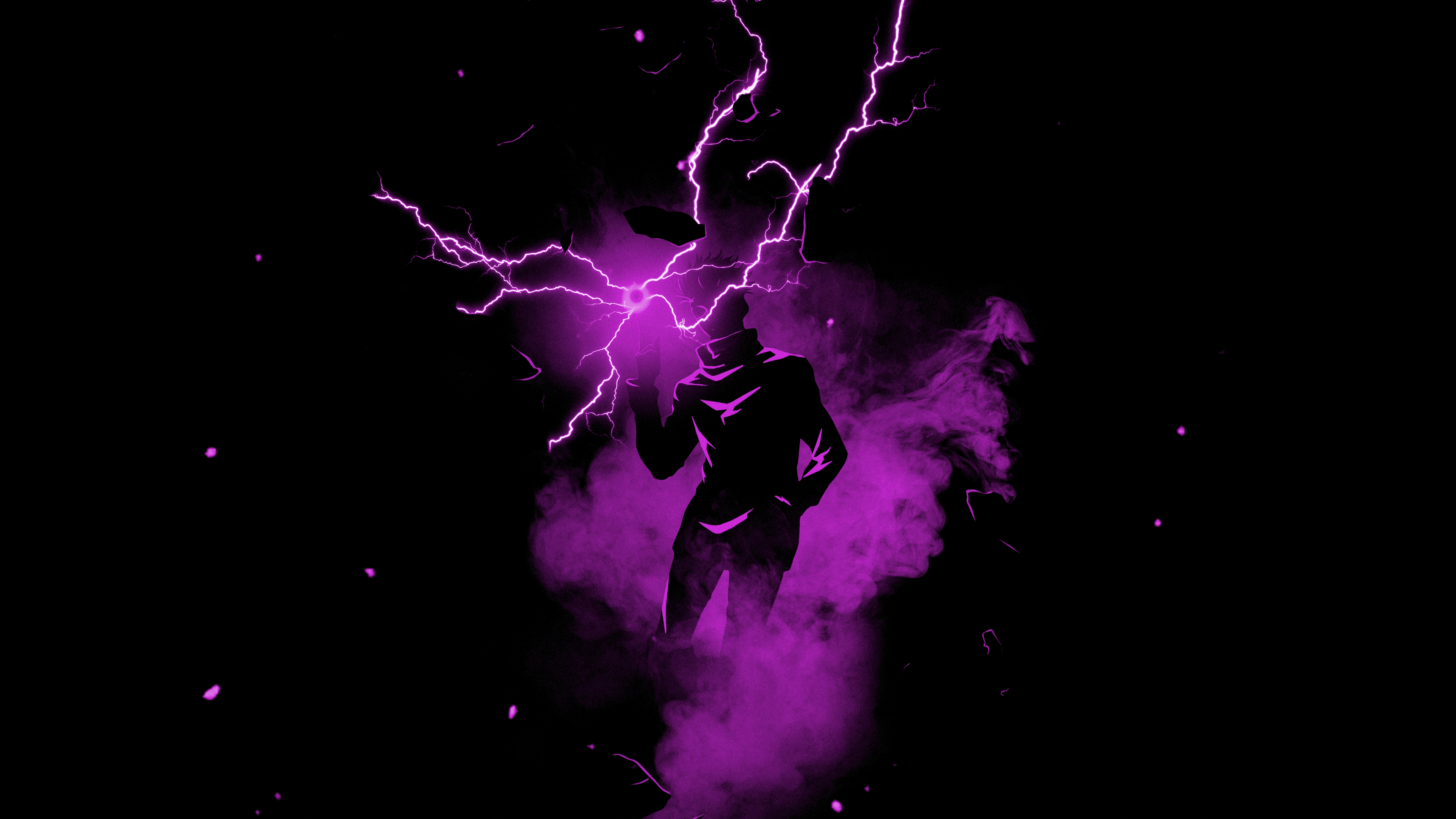 Satoru Gojo Wallpaper 4K, Lightning, Purple aesthetic