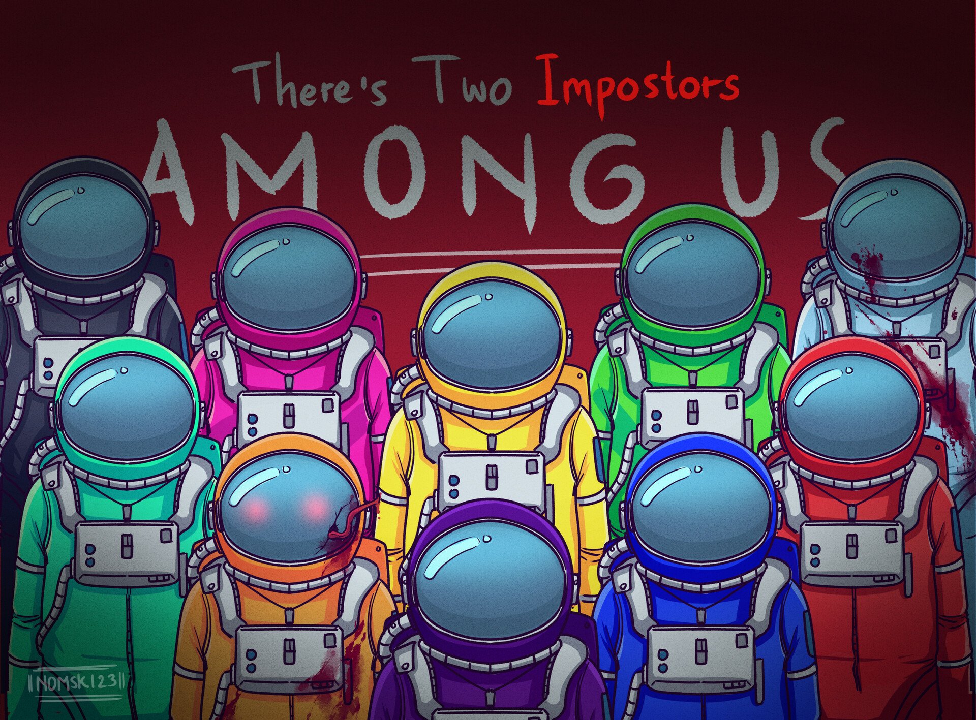 Among Us HD Wallpaper: Two Impostors Await by Naomi Lila Nirmala