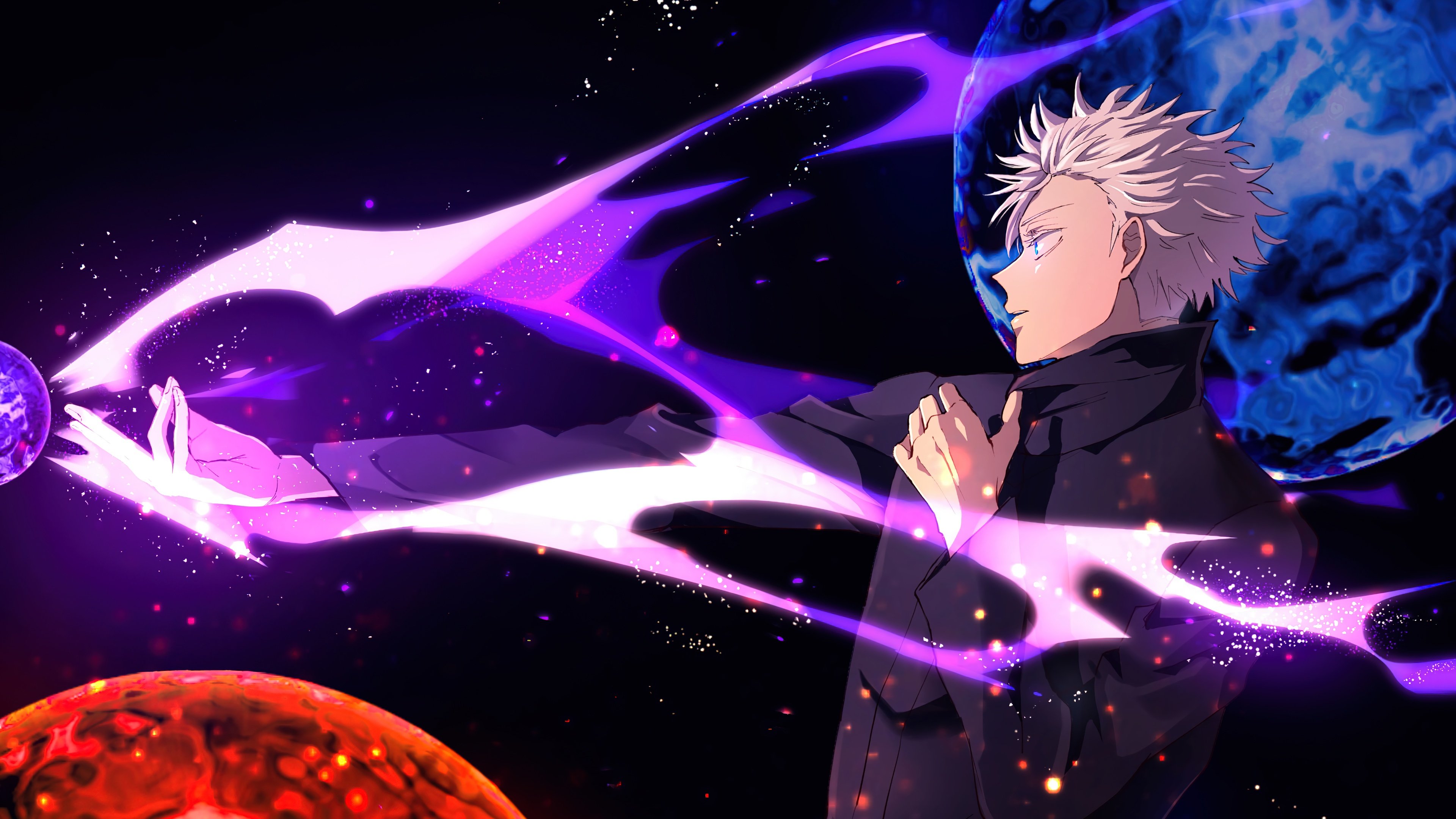 Satoru Gojo Hollow Purple from Jujutsu Kaisen Anime Wallpaper 4k for Desktop