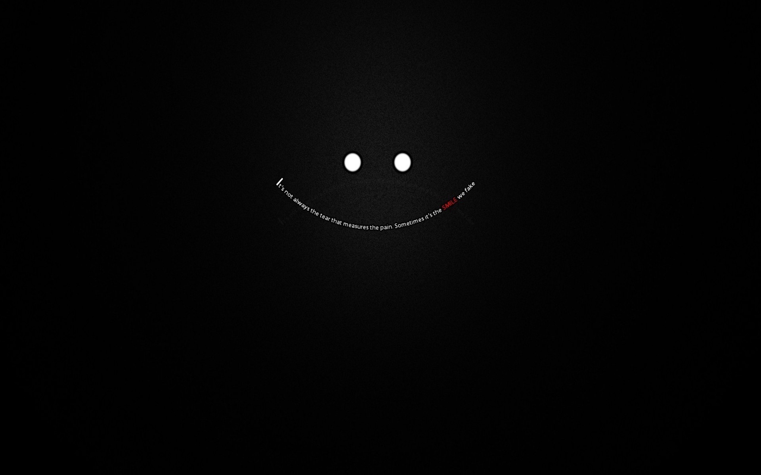 Smile of letters, black background Desktop wallpaper 2560x1600