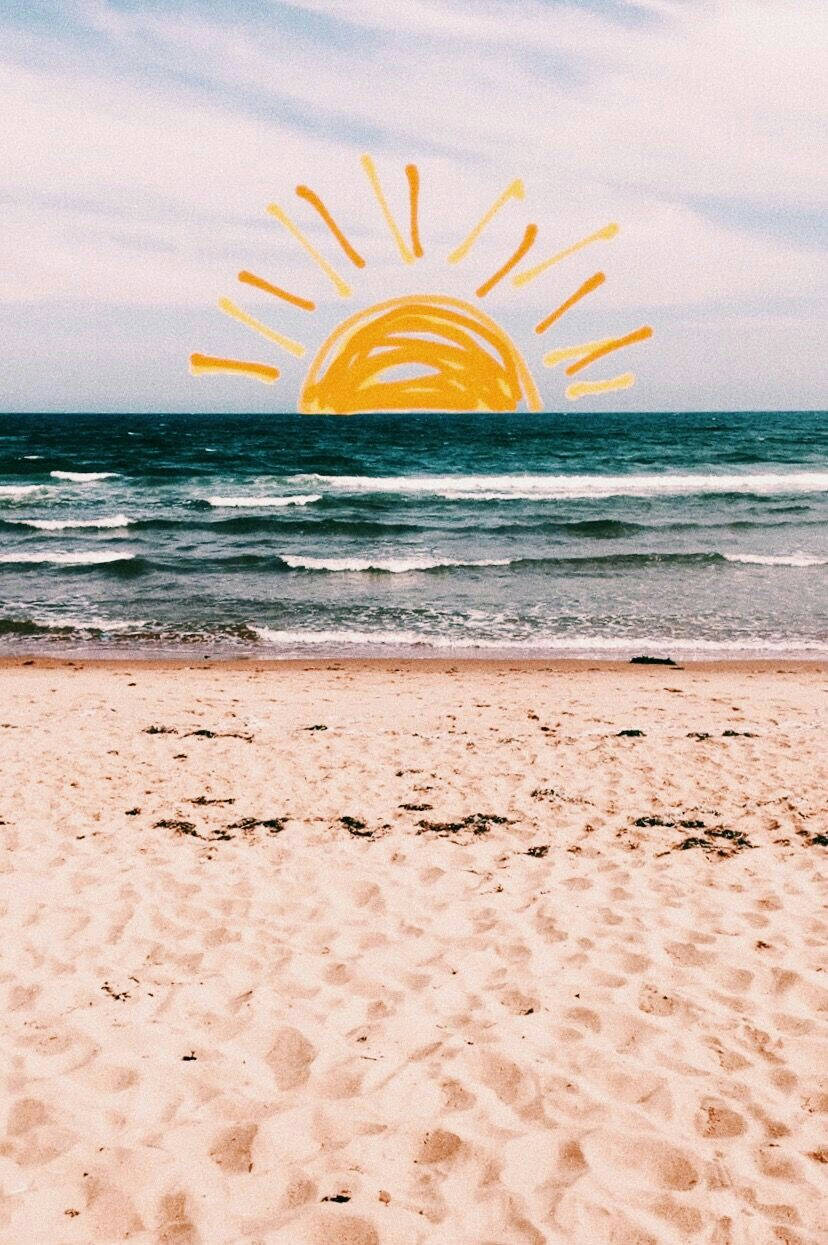 Download Beach Sun Doodle Summer iPhone Wallpaper
