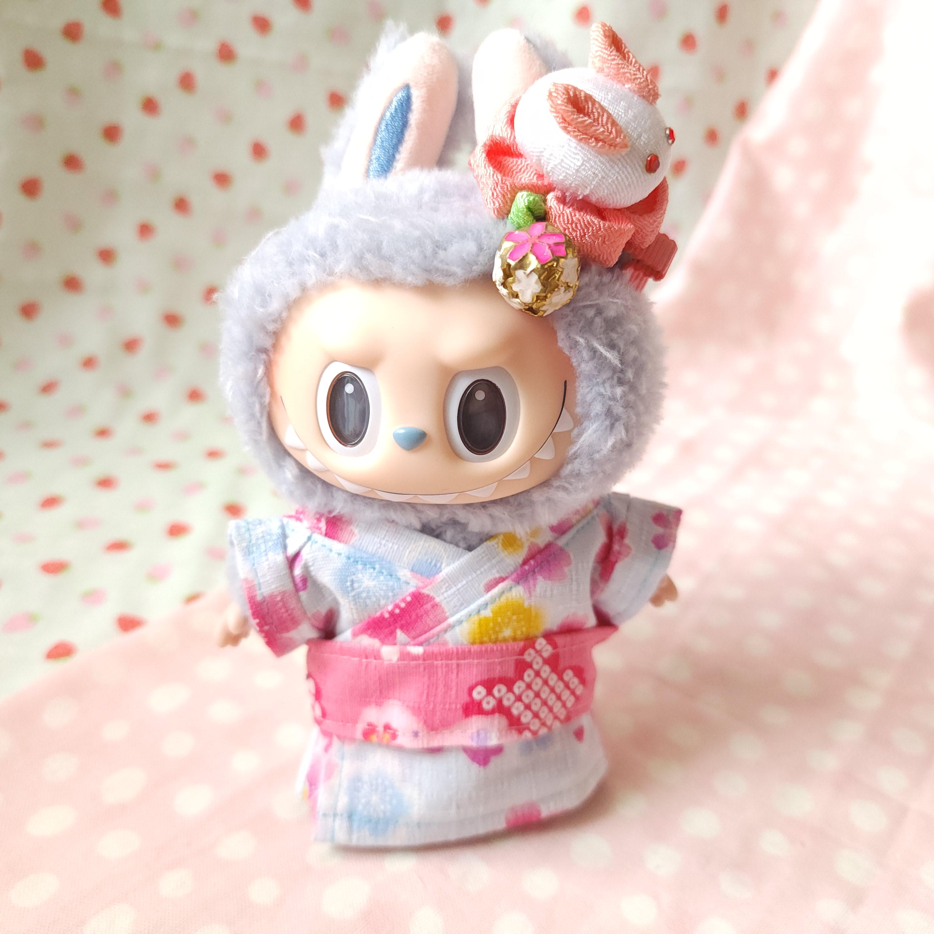 Love collecting cute Japanese hair accessories but I never wear it myself. Just made a cute yukata for my Labubu and now, he can wear the accessories Do you love making accessories for