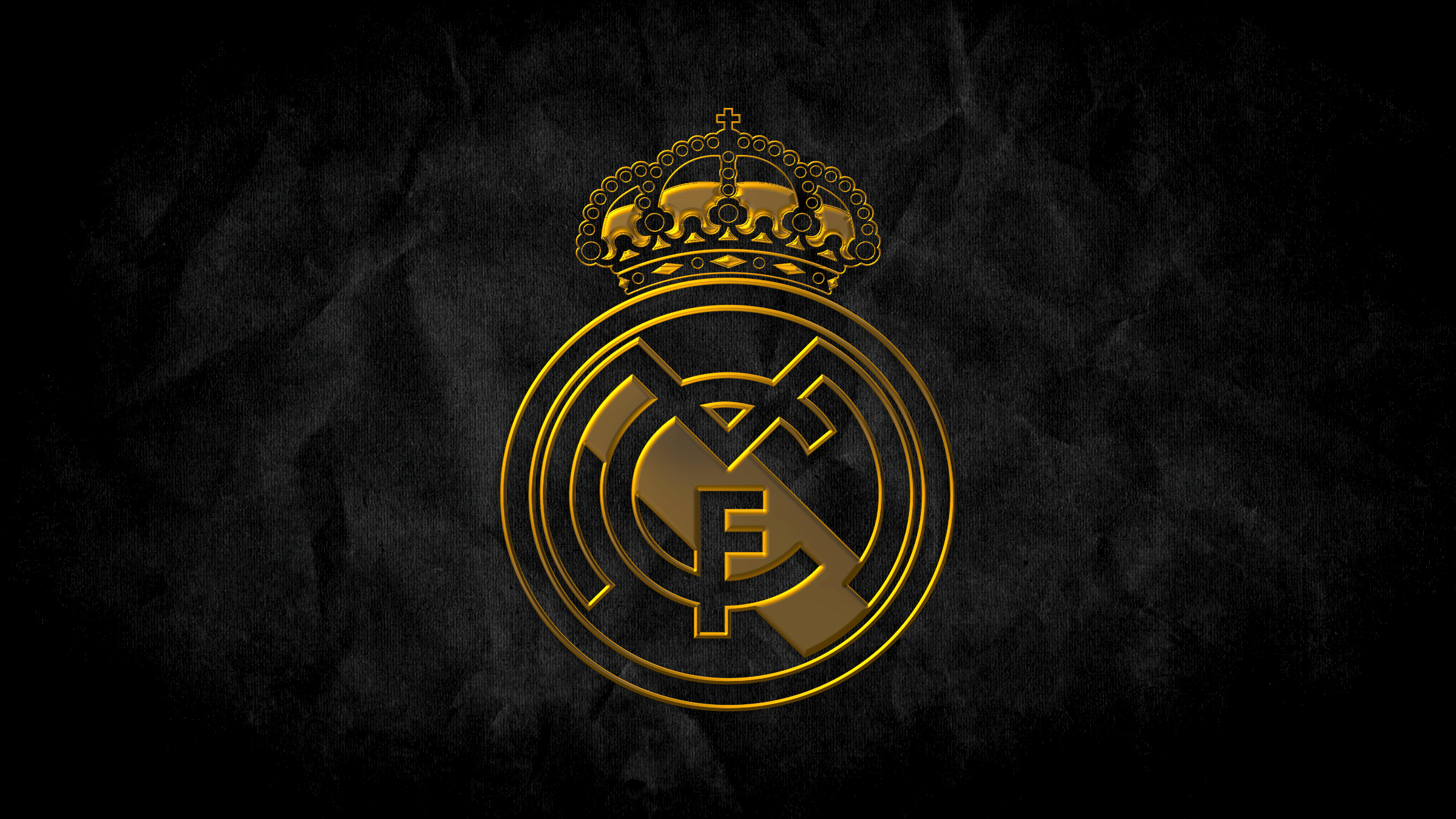 Real Madrid CF Wallpaper 4K, Dark background, Logo, Spanish