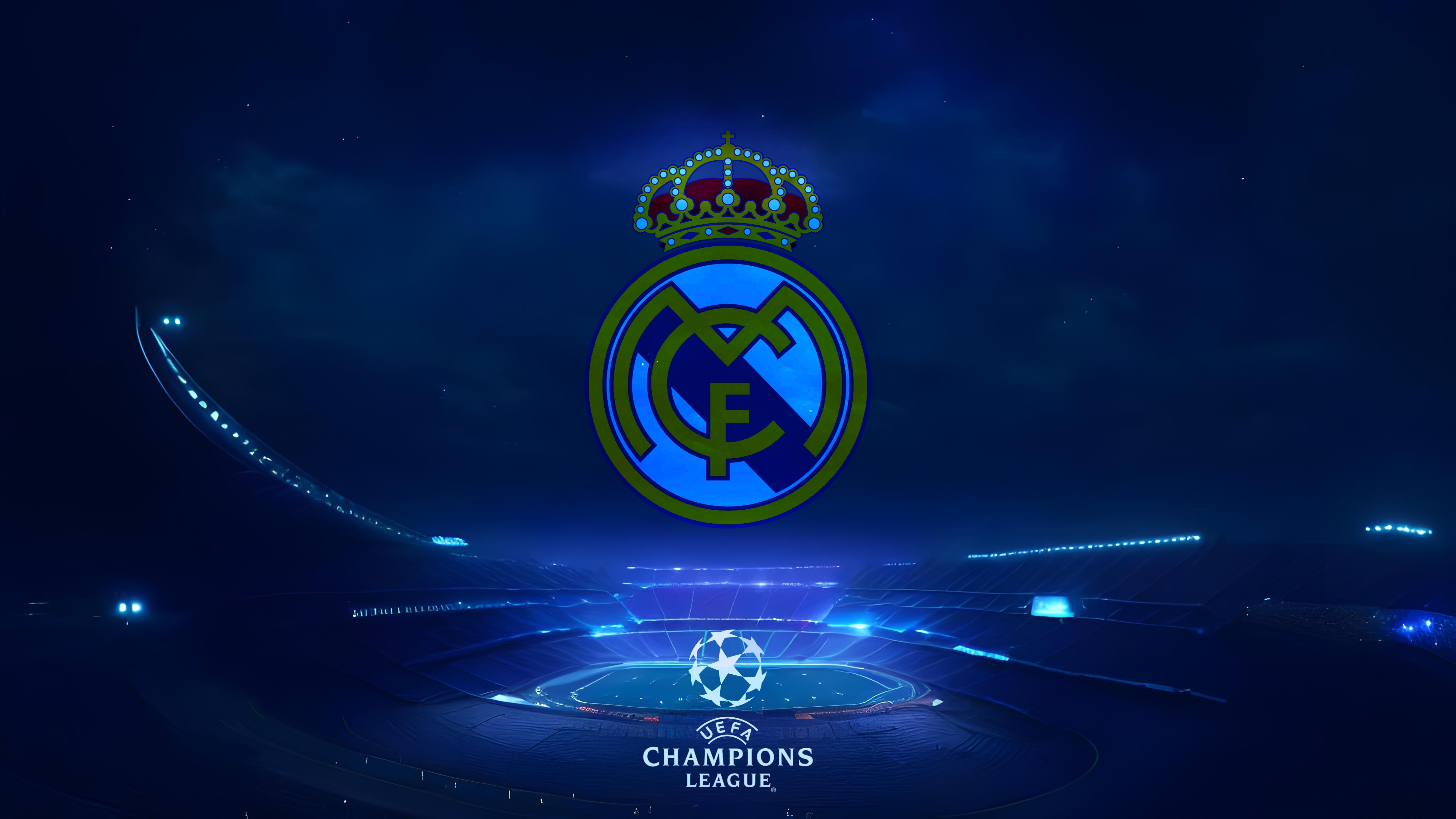 Real Madrid CF Wallpaper 4K, UEFA Champions League, Logo