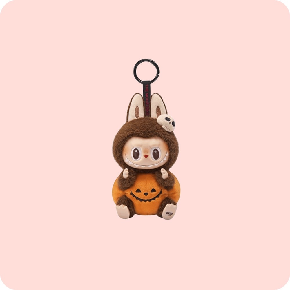 Labubu Halloween Sitting Pumpkin Vinyl Plush Pendant