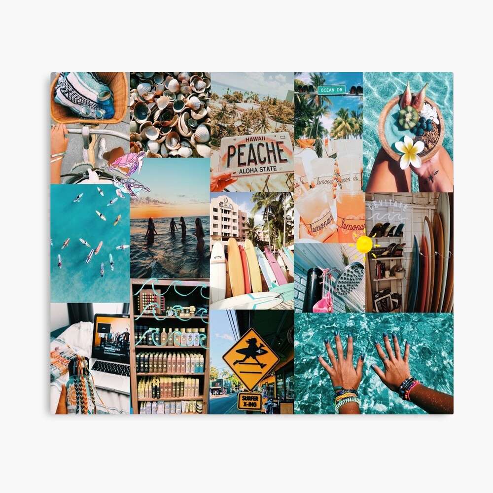 summer blue collage Poster