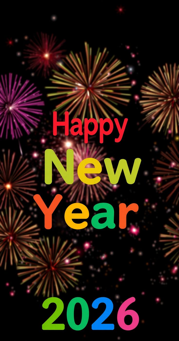 Happy New Year 2026 New Year Background full of fireworks
