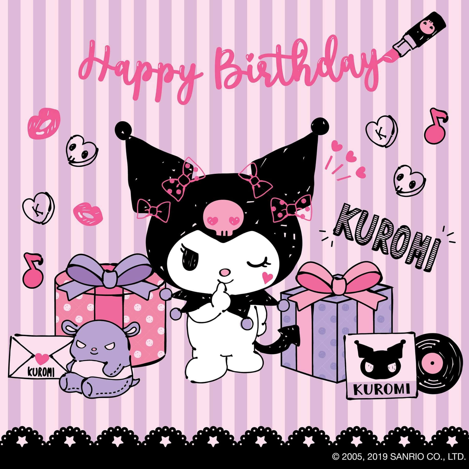 Download Celebrate Kuromi's Birthday with a Fun Wallpaper