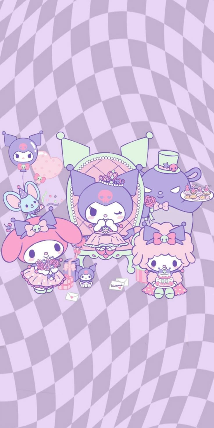 Kuromi pastel birthday wallpaper <3