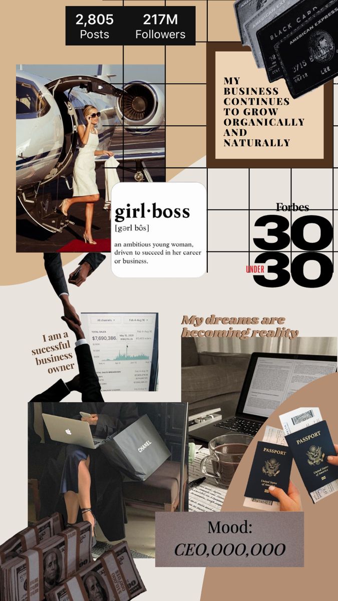 Business woman vision board wallpaper