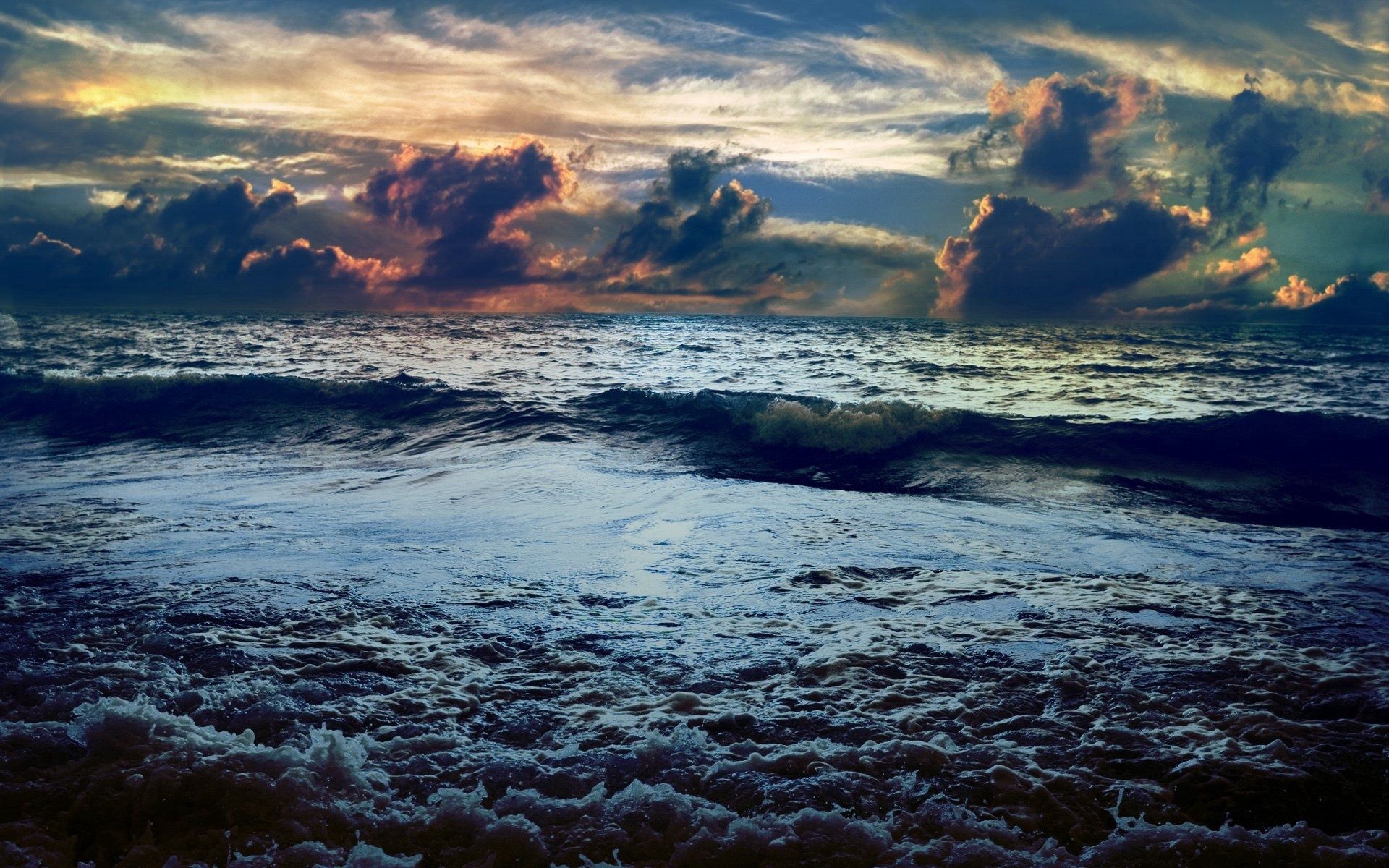 Download wallpaper 1920x1200 sea, storm, colors, paints, storming, sky, bad weather, horizon HD background