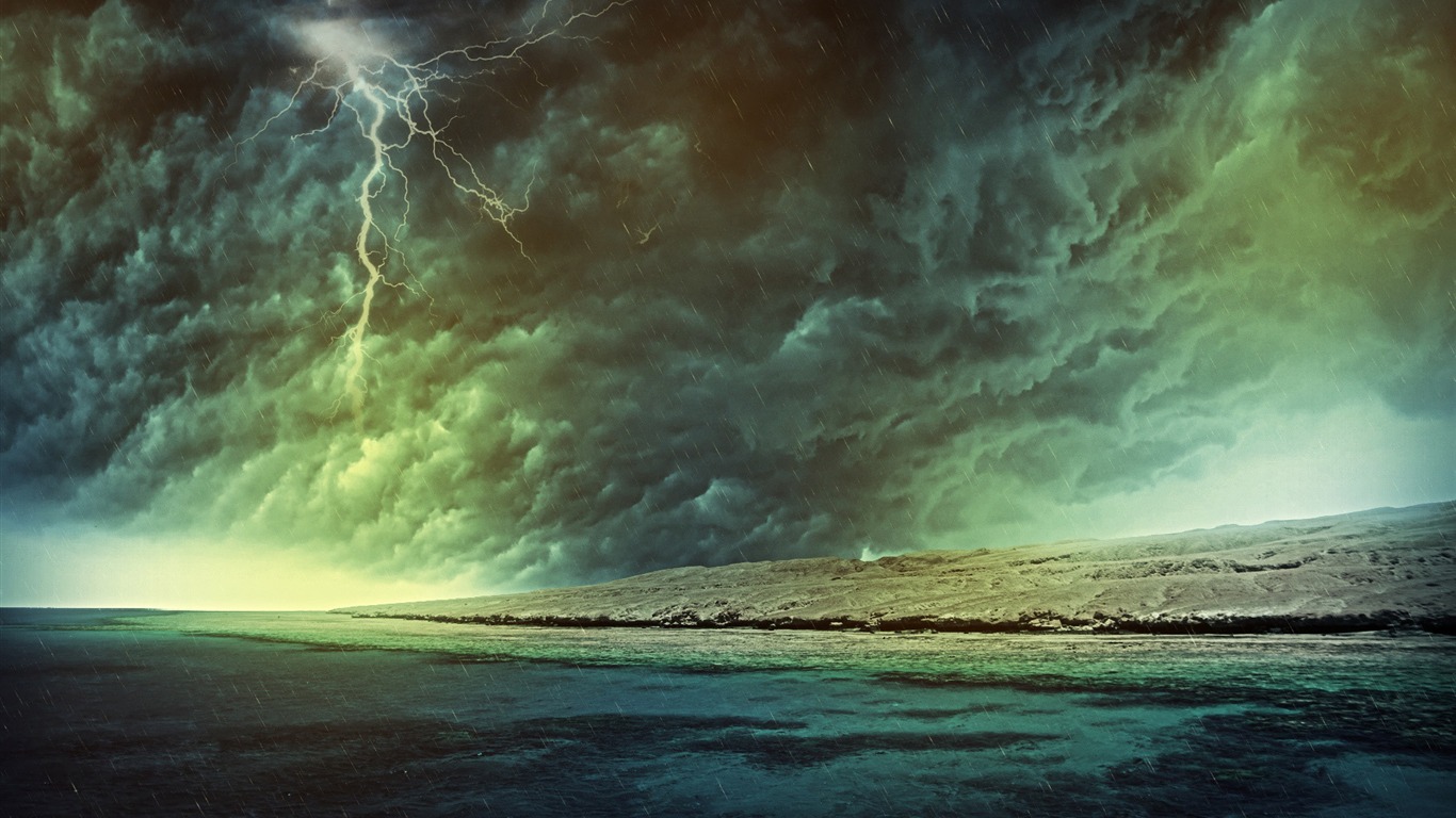 Sea Storm Creative Design Desktop Wallpaper