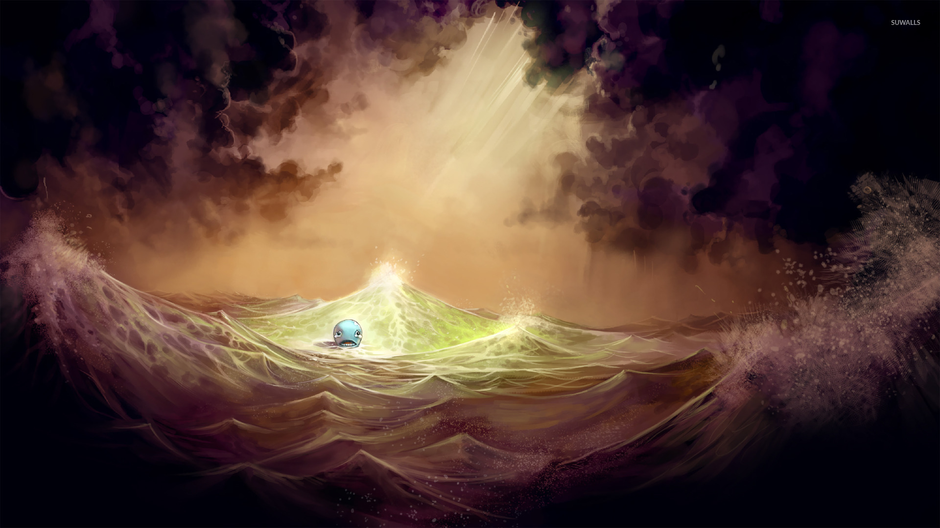 Sad whale in the storm wallpaper wallpaper