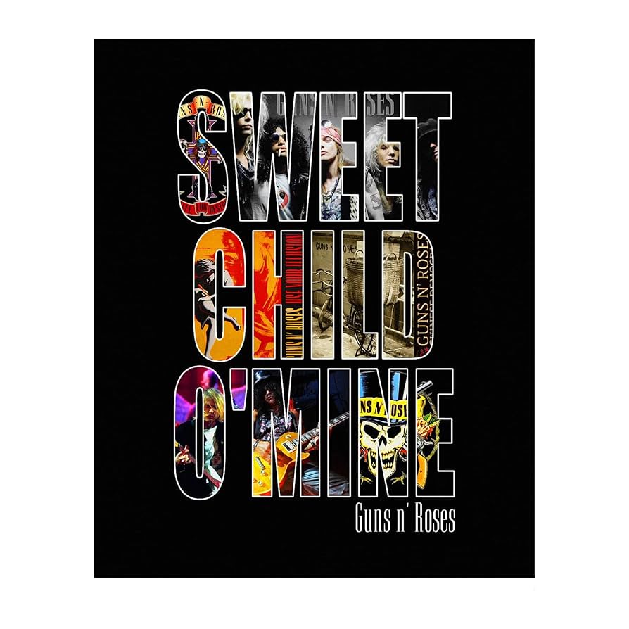 Gun N Roses Sweet Child O Mine Music Band Wall Art Decor, This Ready To Frame Music Wall Decor Poster Print Is Good For Music Room, Office, Studio