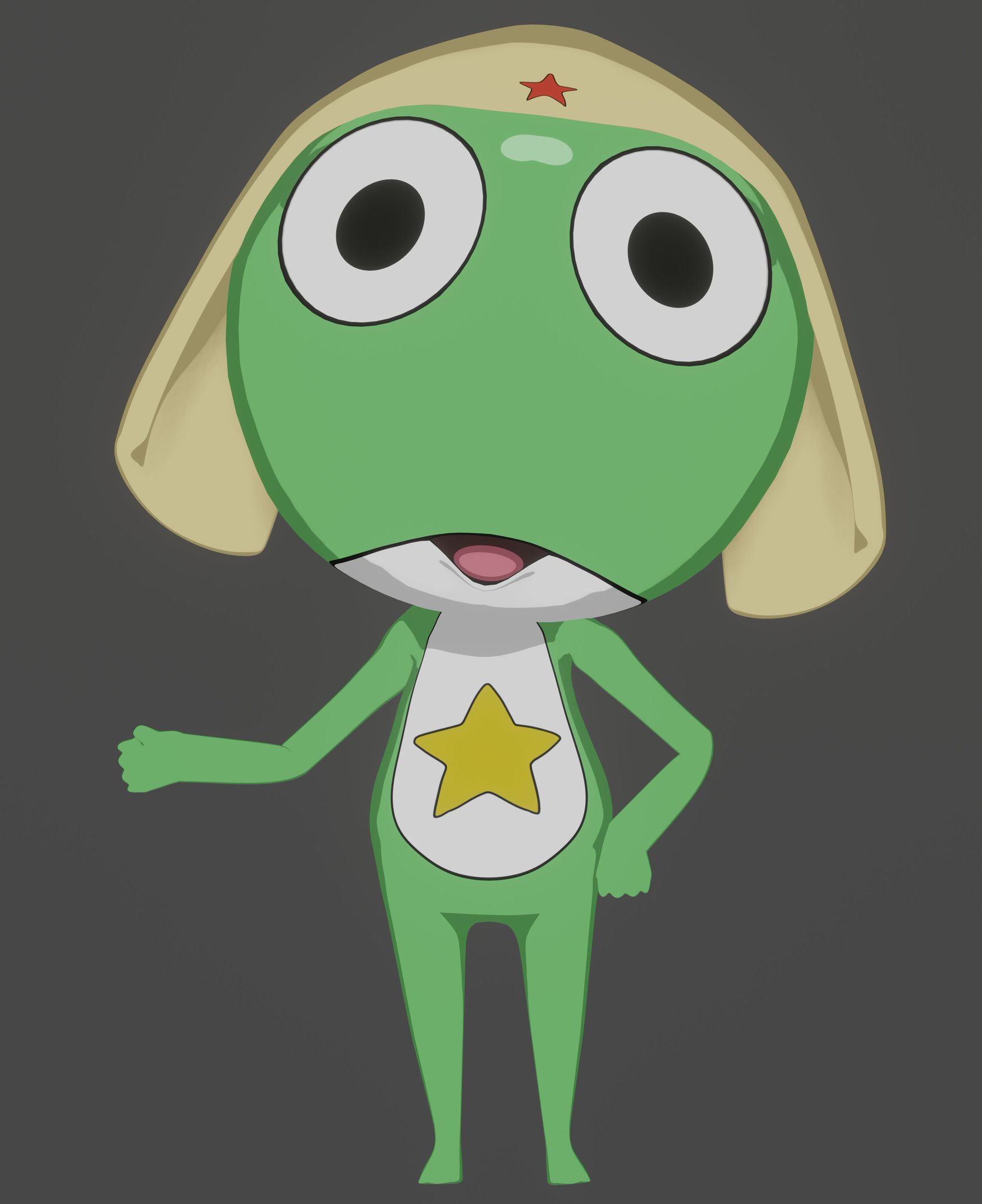 Vorked honor of Sgt. Frog returns, here is my poorly made 3D model of Keroro