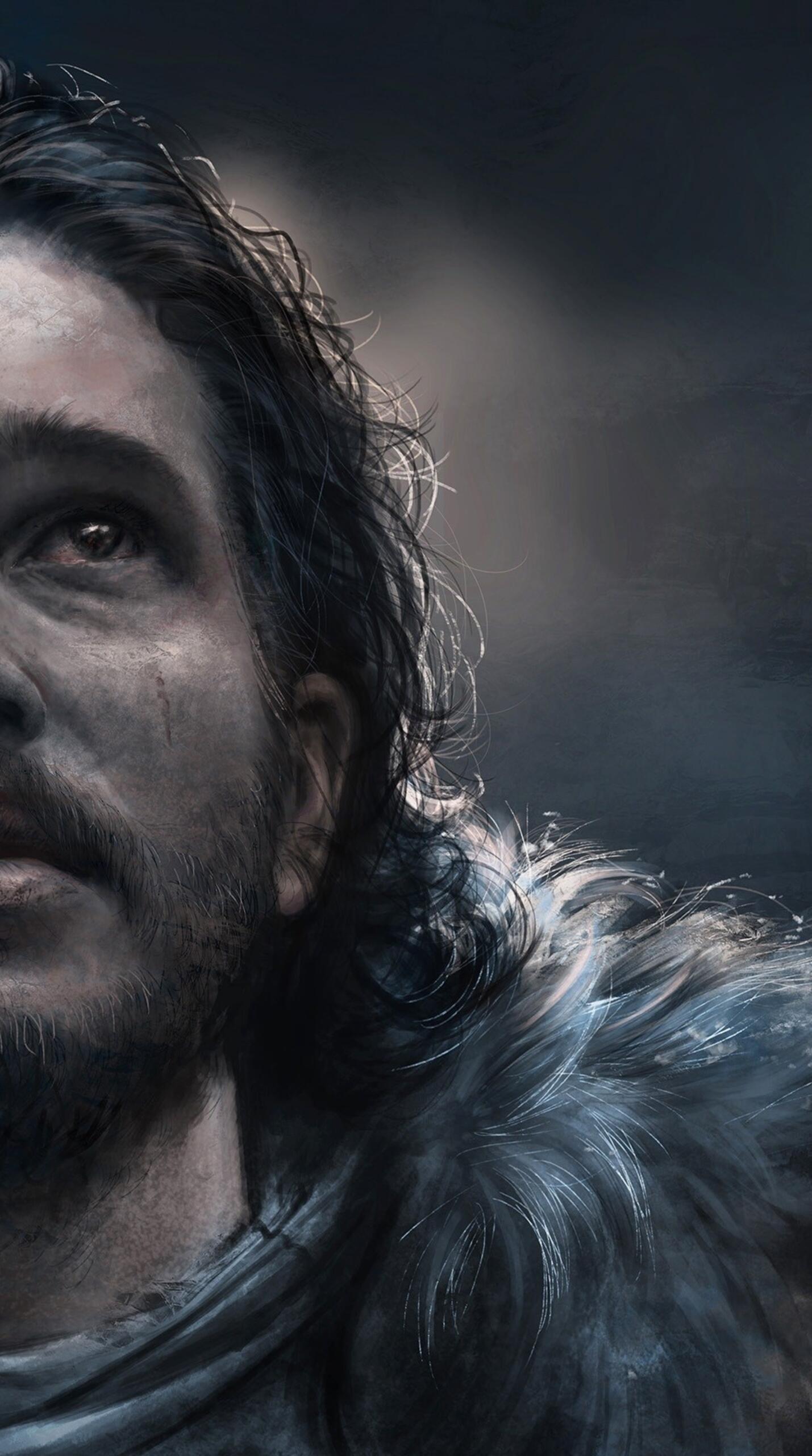 Wallpaper wallpaper jon snow painting Game Of Thrones 1440x2560 QHD from godlike image and screensavers