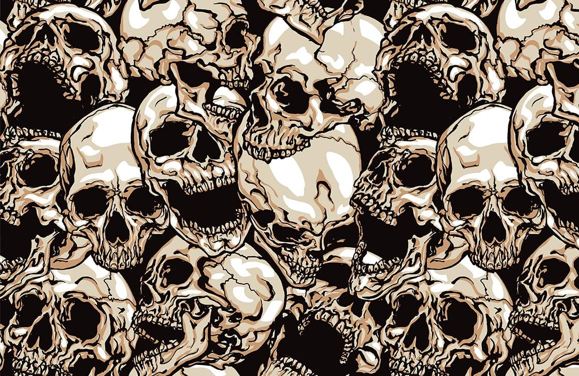 Gothic Skull Pattern Bold Mural Wallpaper