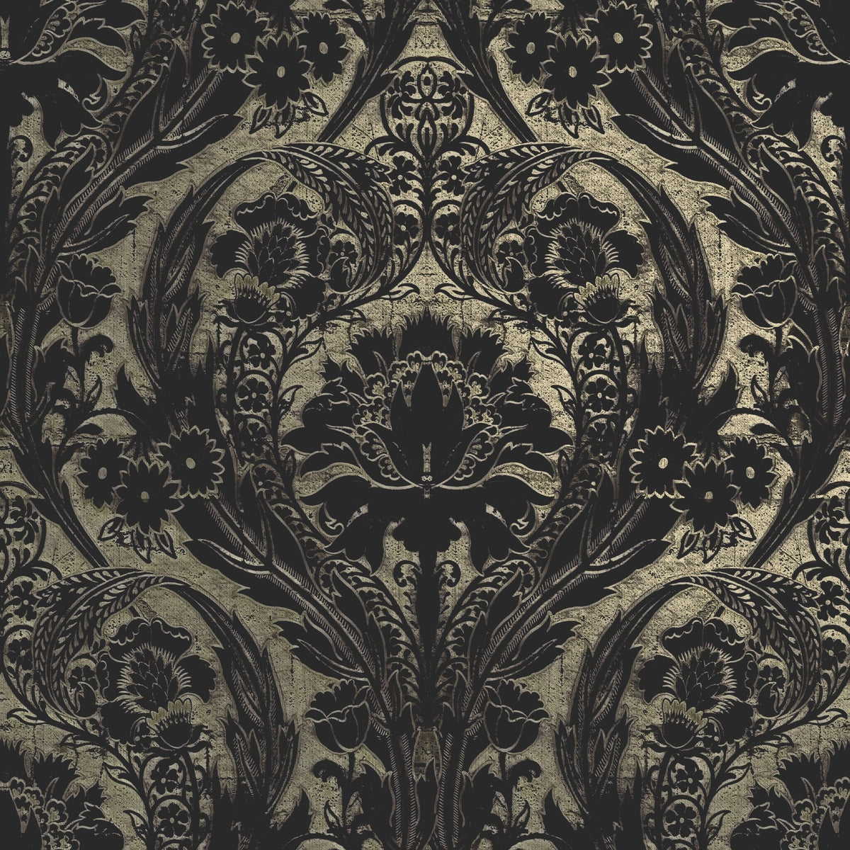 Morrissey Black Gold Gothic Wallpaper MF10899 Roll (Victorian Wallpaper and Fabric) (Damask Wallpaper)
