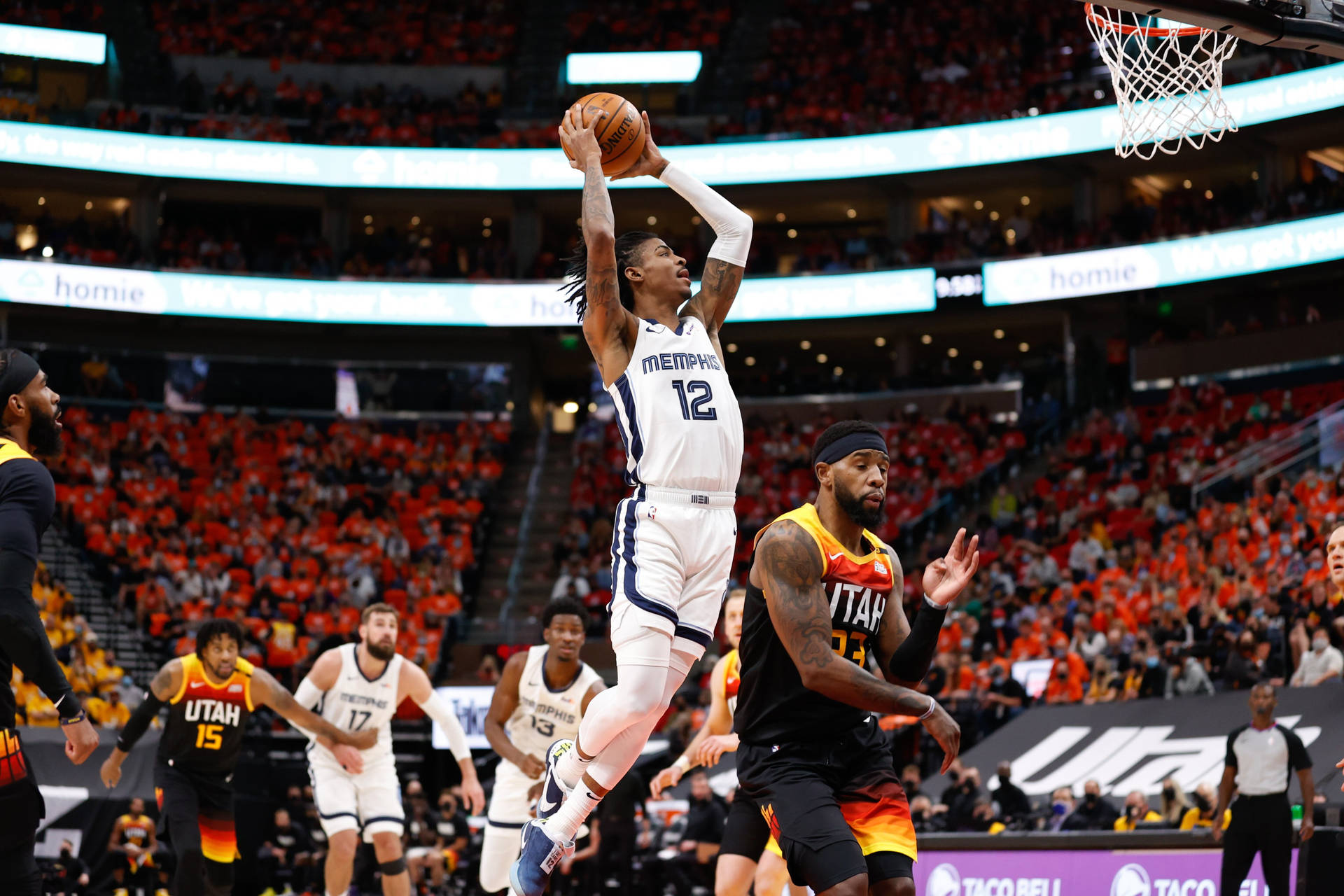 Download Ja Morant Dunk Utah Jazz Game Wallpaper