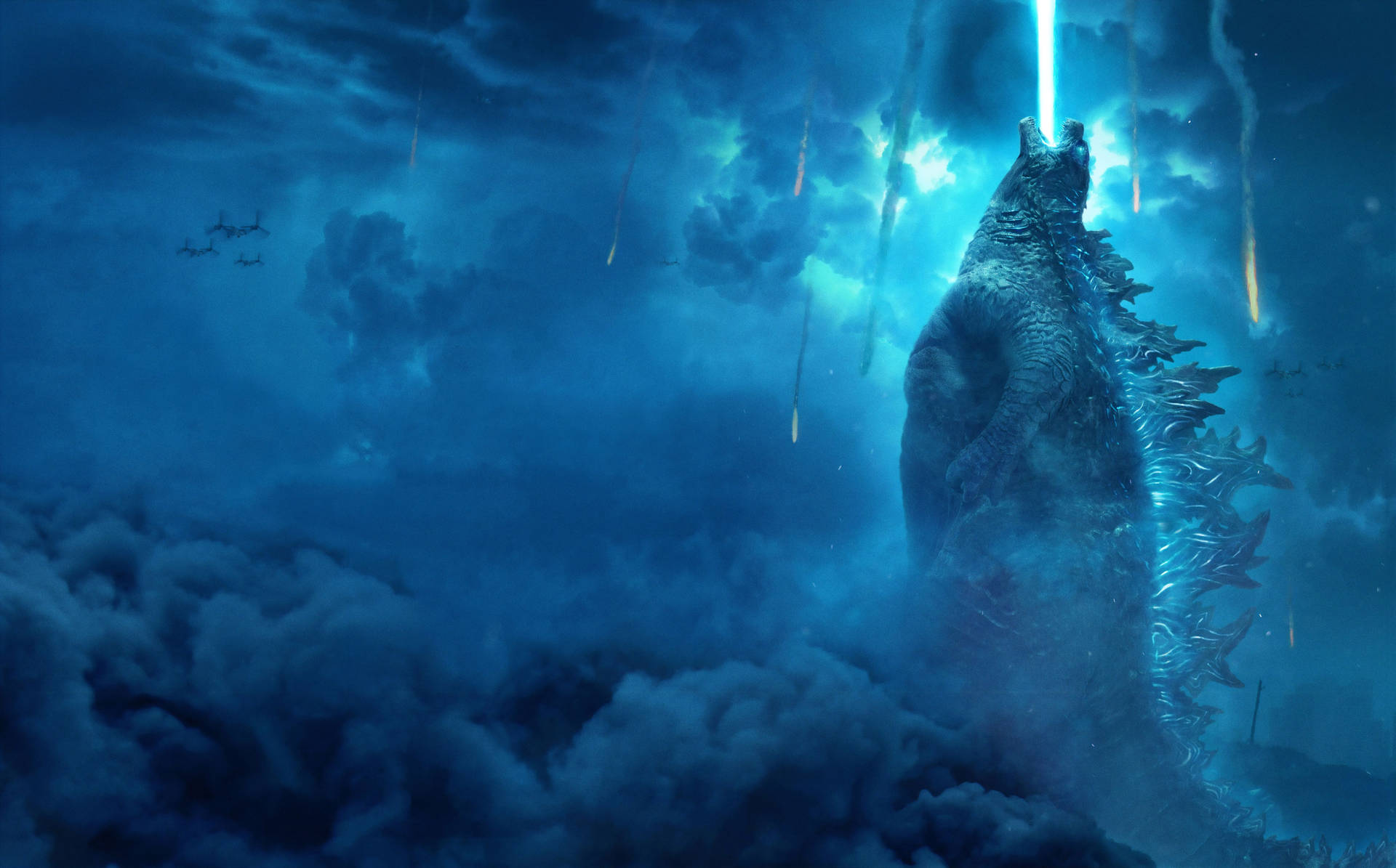 Download Godzilla Breathes Fire Wallpaper