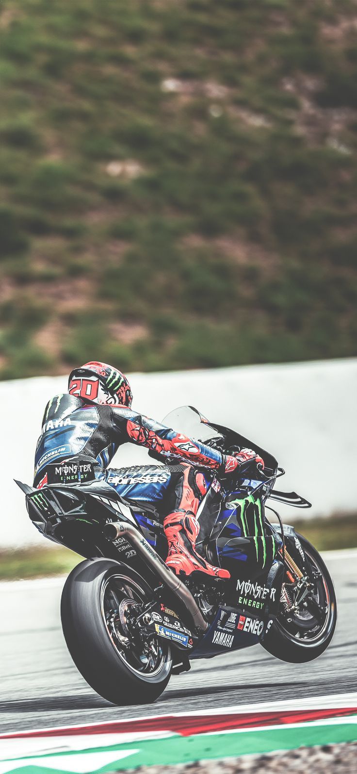 Fabio Quartararo MotoGP Phone Wallpaper. Monster Energy Yamaha. Catalan Grand Prix 2024
