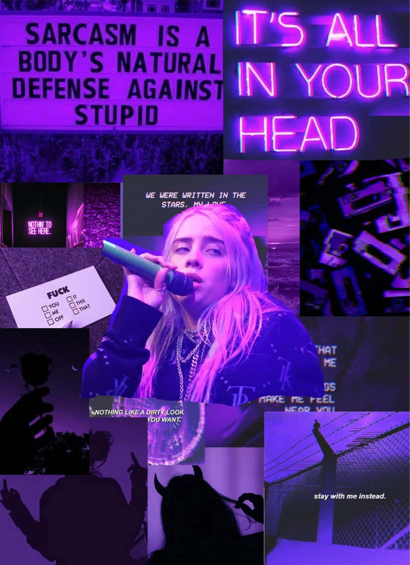 Billie Eilish Purple Wallpaper