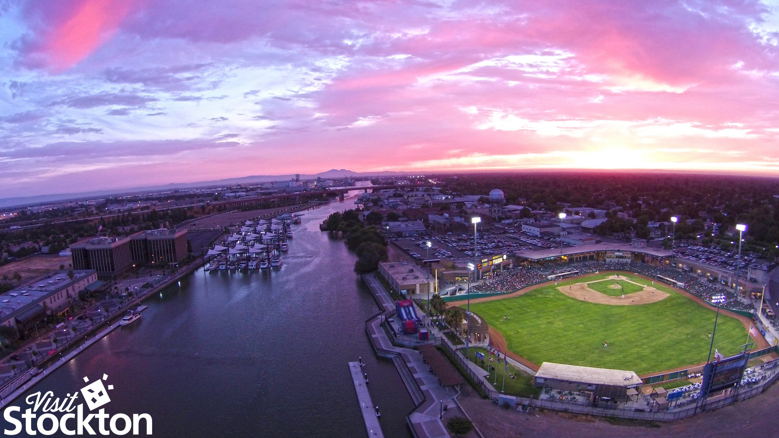 Stockton, California Banner Island Ballpark and Stockton Marina