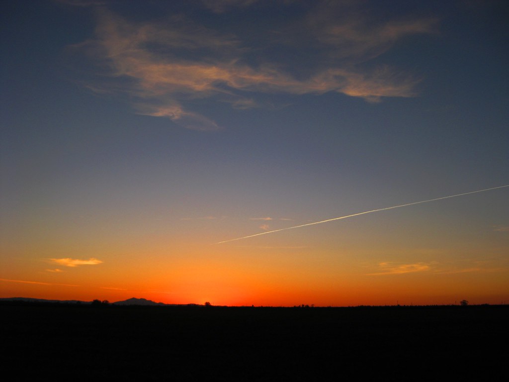 Sunset Viewed In An Open Field at La Morada, Stockton, CA