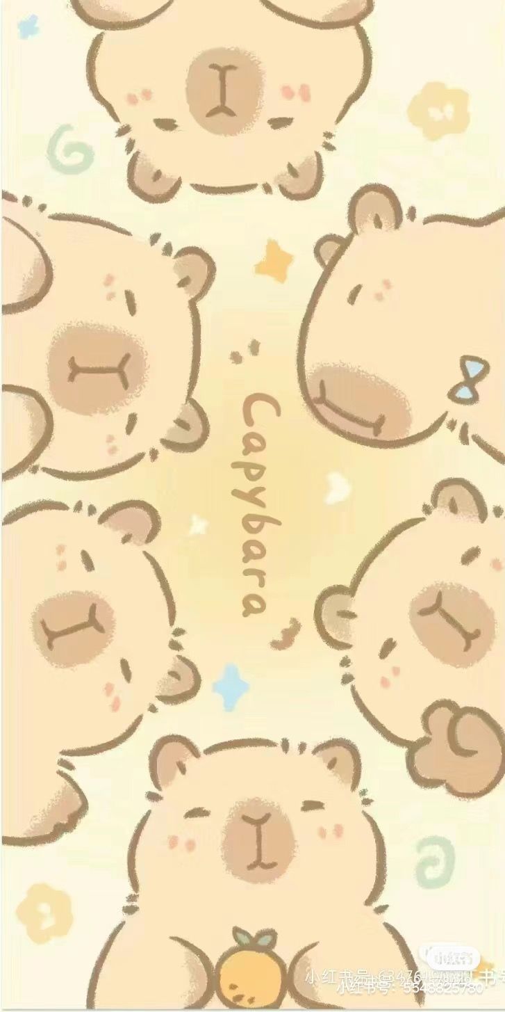 Capybara - 卡皮吧拉. Cute cartoon wallpaper, Cute easy doodles, Cute iphone wallpaper tumblr