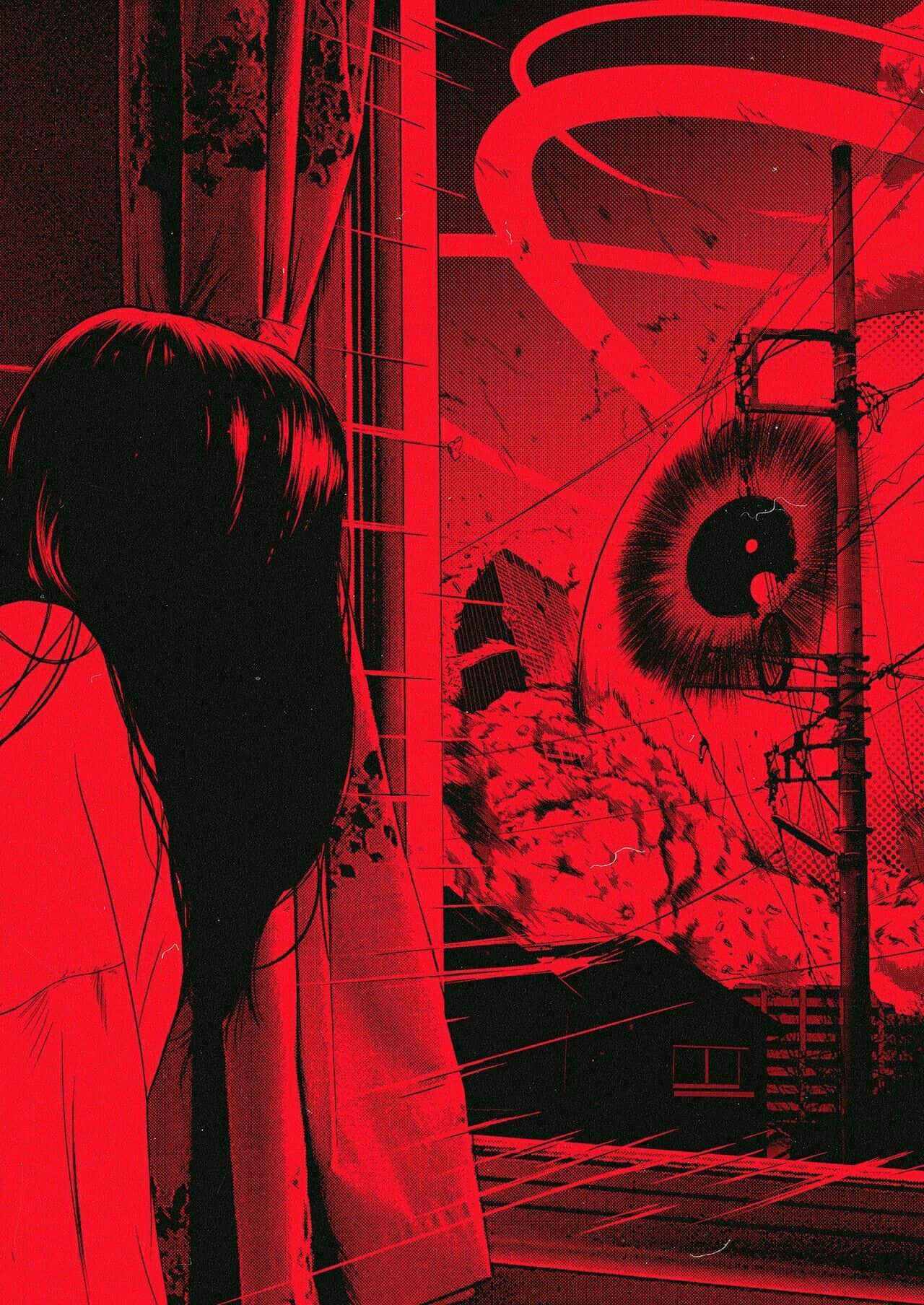 Download Junji Ito Red Anime Aesthetic Wallpaper