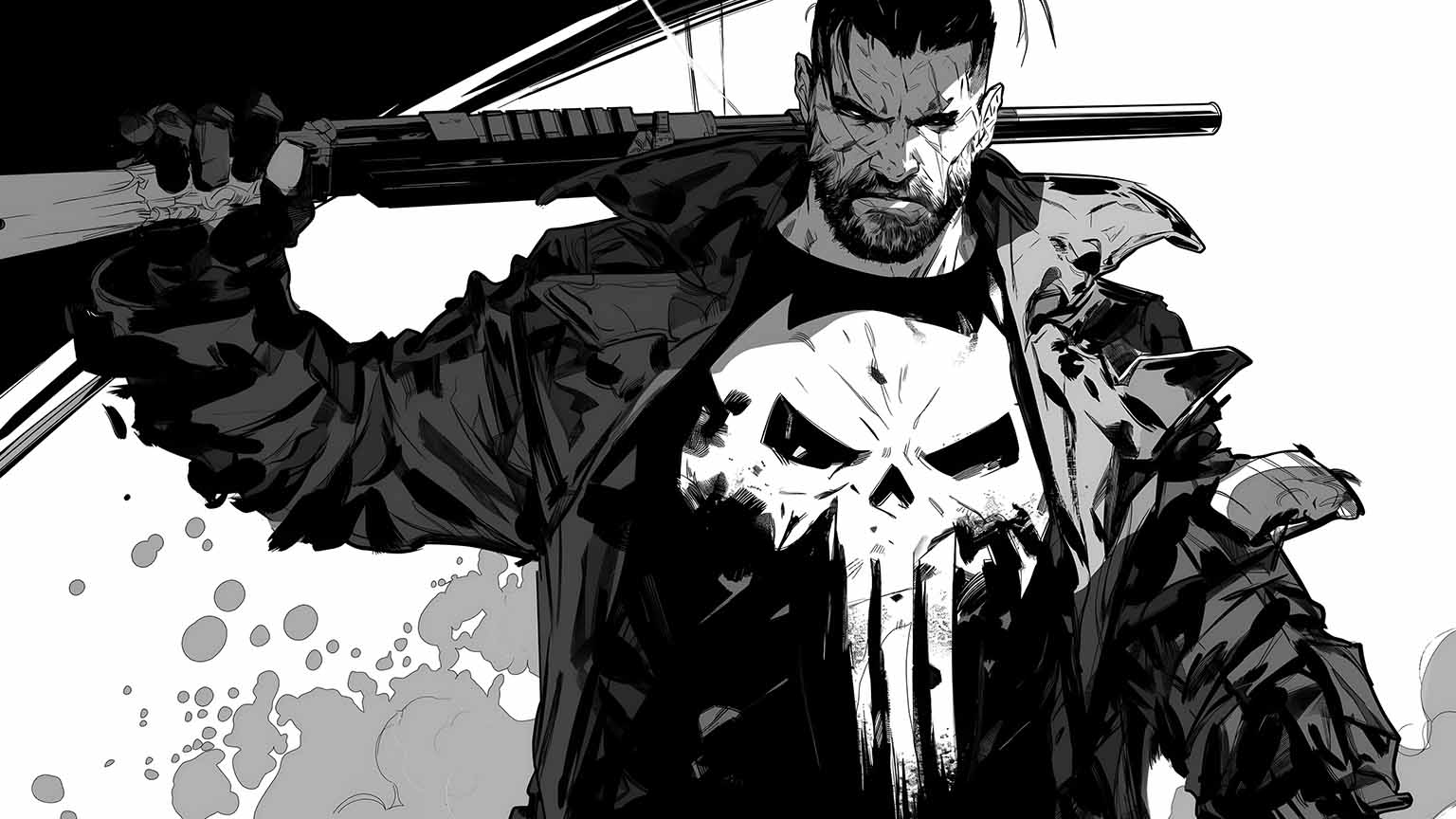 Punisher with Shotgun Desktop Wallpaper 4K
