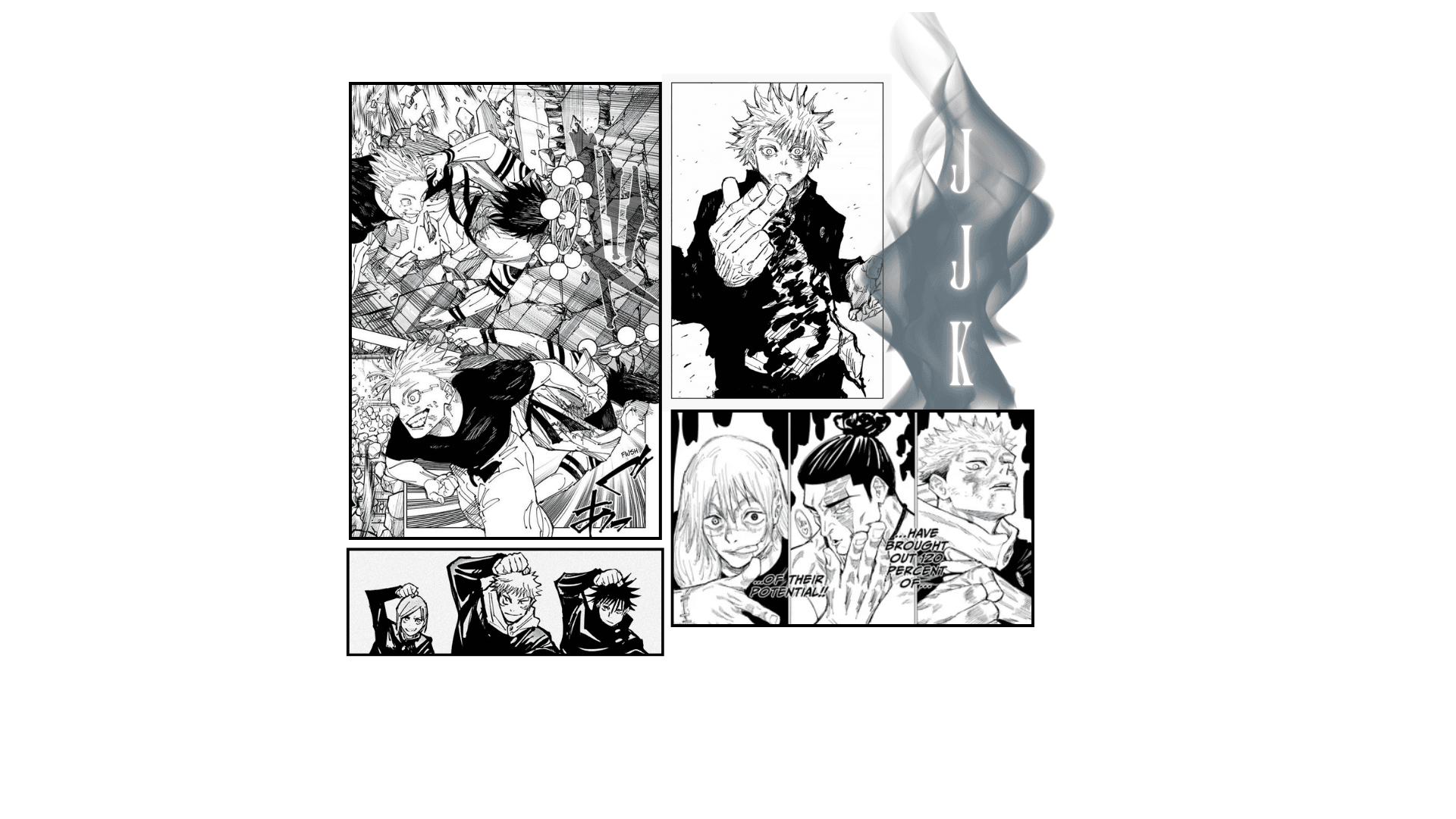 Anime Desktop Wallpaper (Black and White V.): JJK