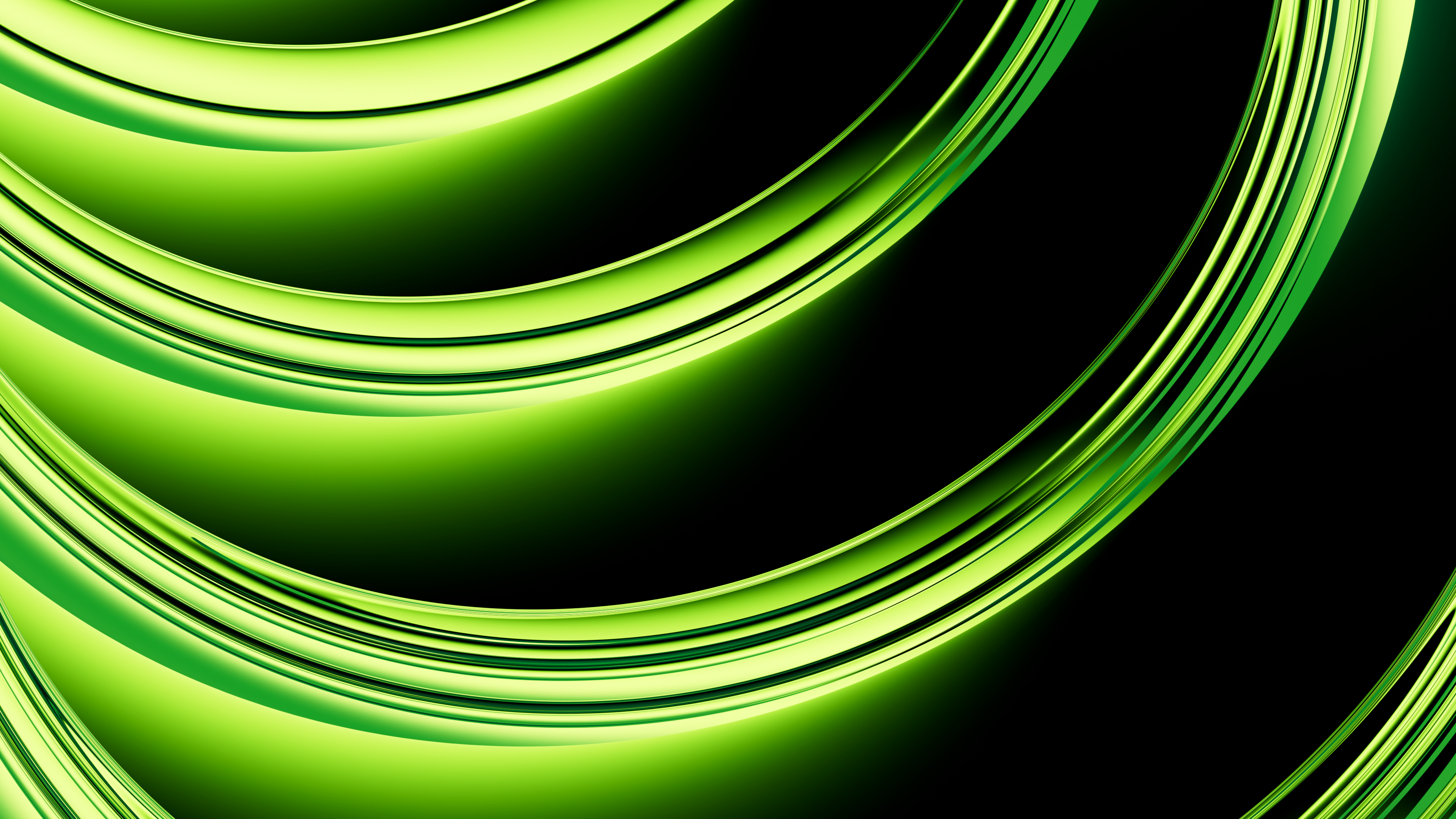 Green abstract Wallpaper 4K, Curves, Glassy