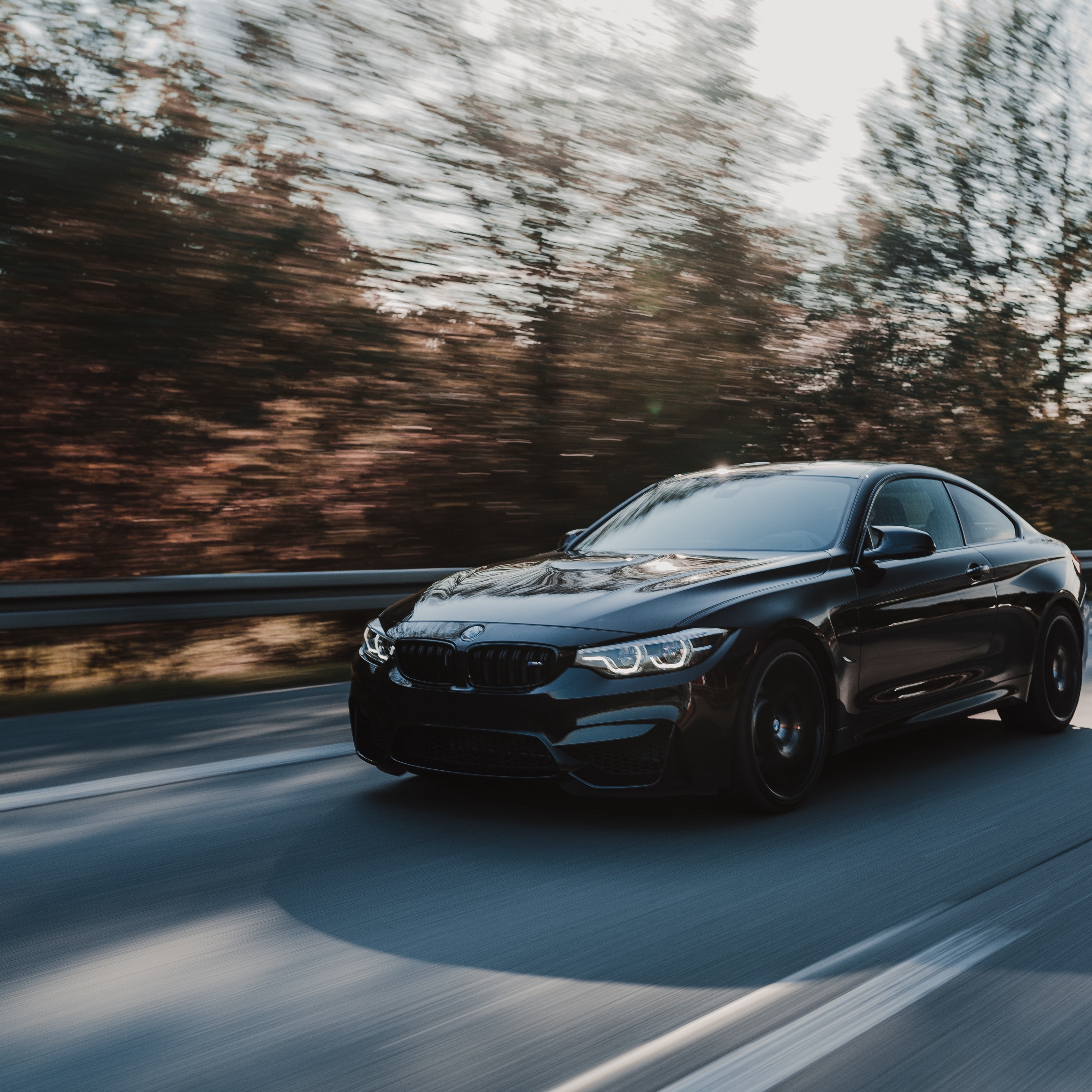 Bmw M4 Bmw Car Movement Speed Black Road 4k Wallpaper