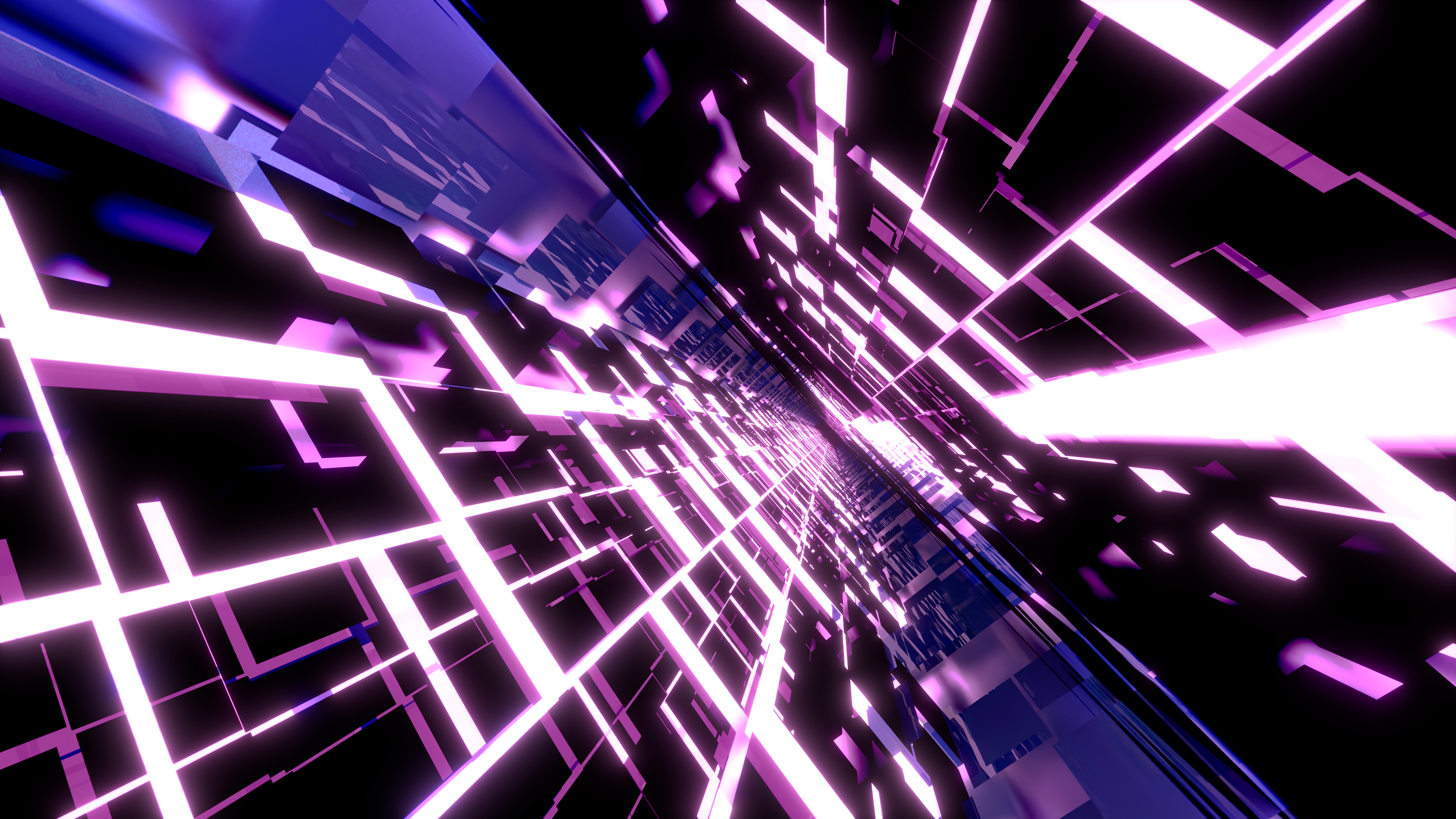 3D Purple And Pink Dark Glass Tunnels By Dr Pen