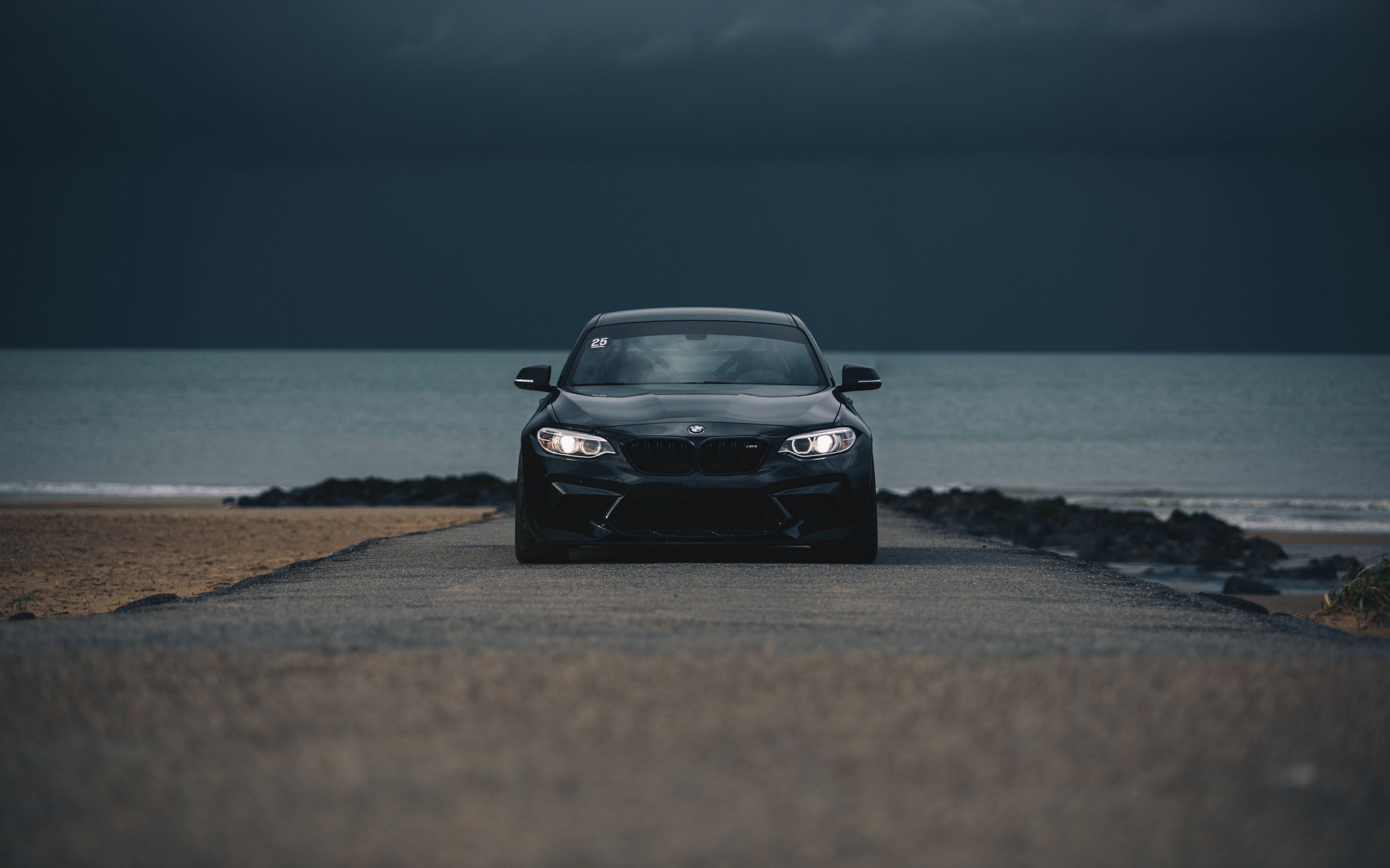 Download wallpaper 3840x2400 bmw m3, bmw, car, black, front view 4k ultra HD 16:10 HD background