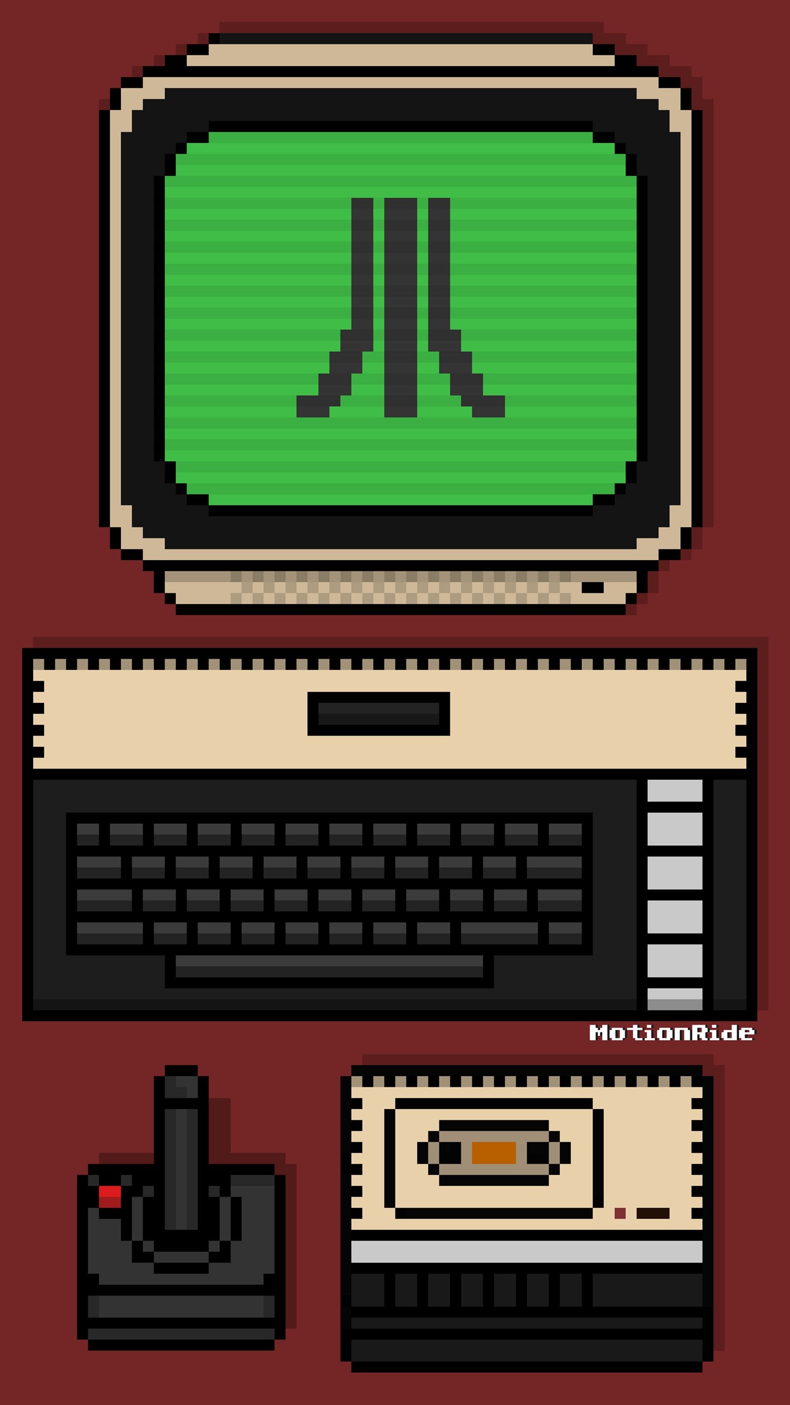 Here's a pixel wallpaper of Atari 800XL I made. If you want to download it for your phone, the download links are in the comment section. :)