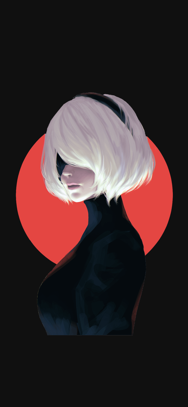 2B Phone Wallpaper (im not the original creator, i just changed the background to black)