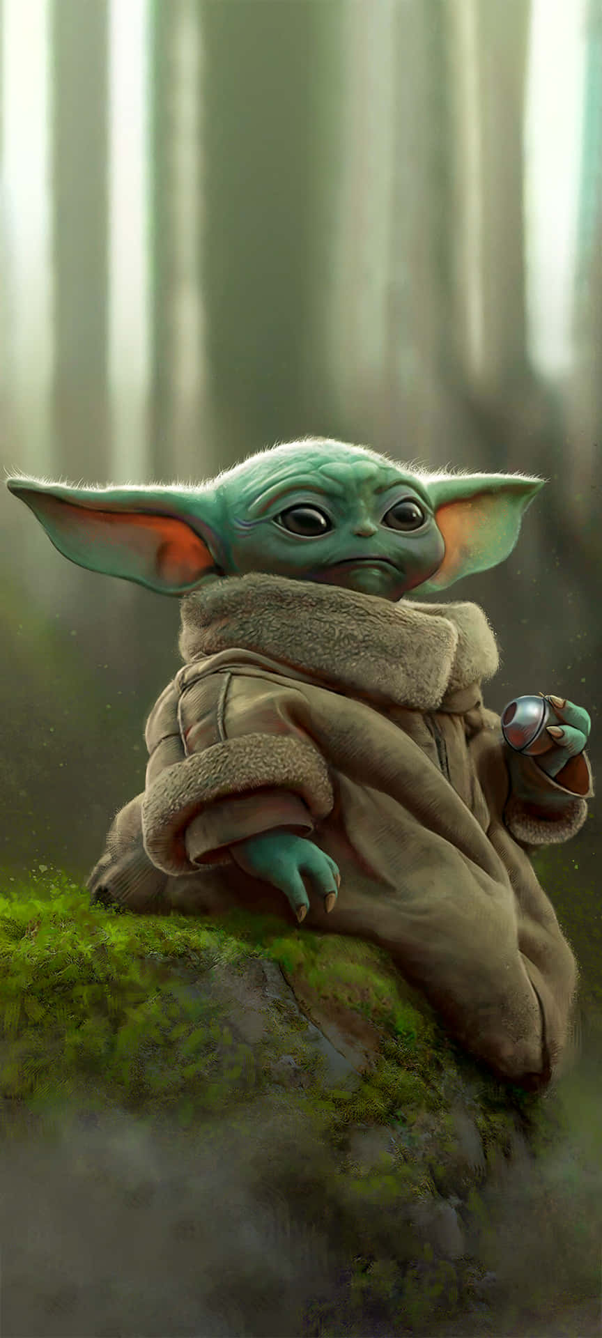 Download Baby Yoda Over Shoulder iPhone Wallpaper