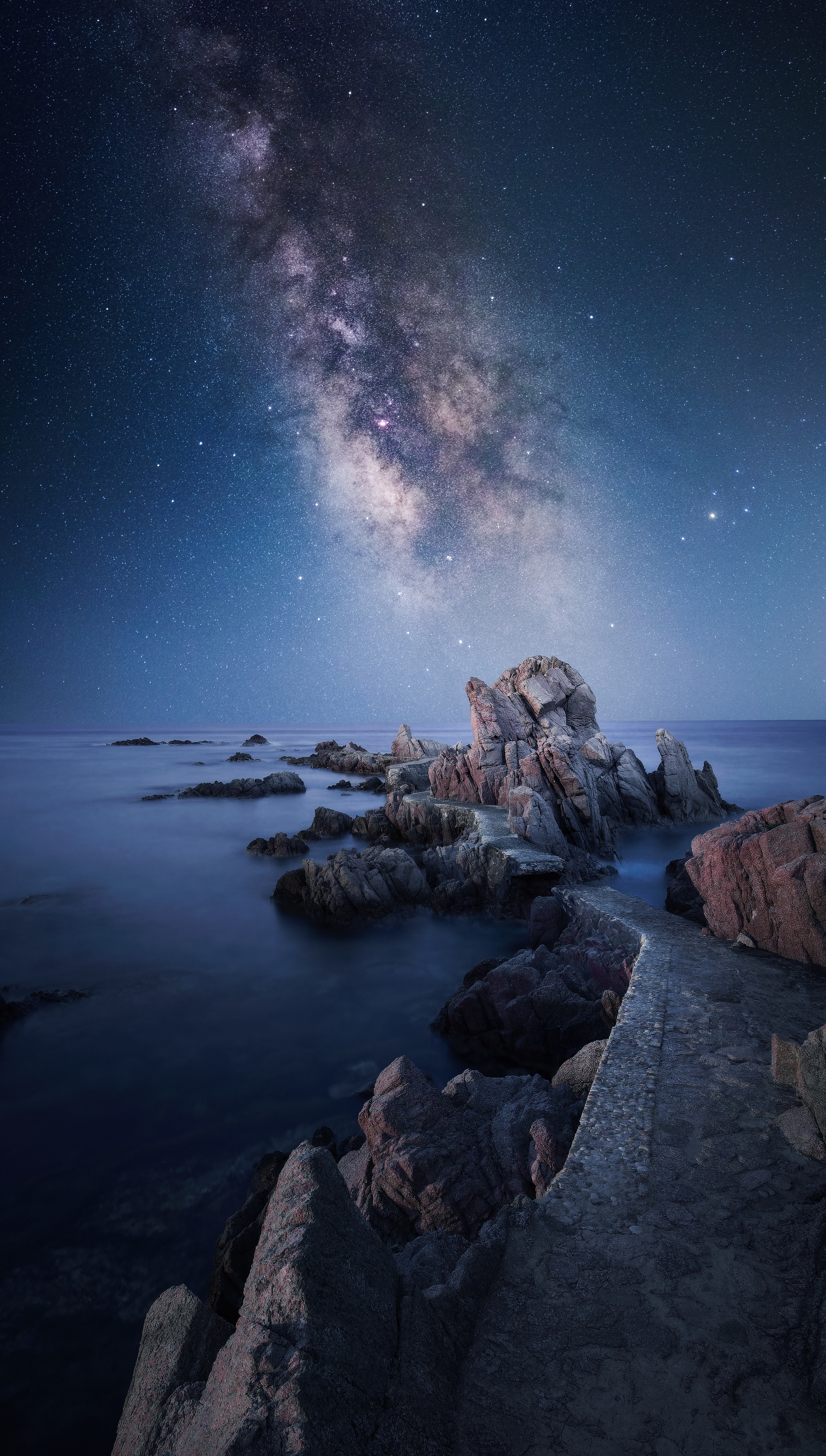 Seascape Wallpaper 4K, Milky Way, Astrophotography