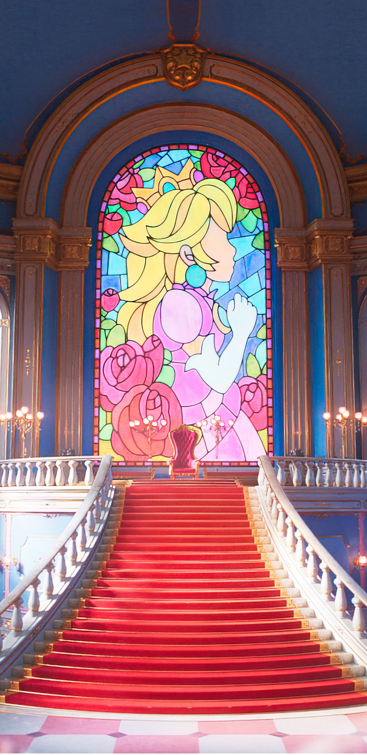 The Super Mario Bros. Movie Peach Castle Wallpaper with Monocle