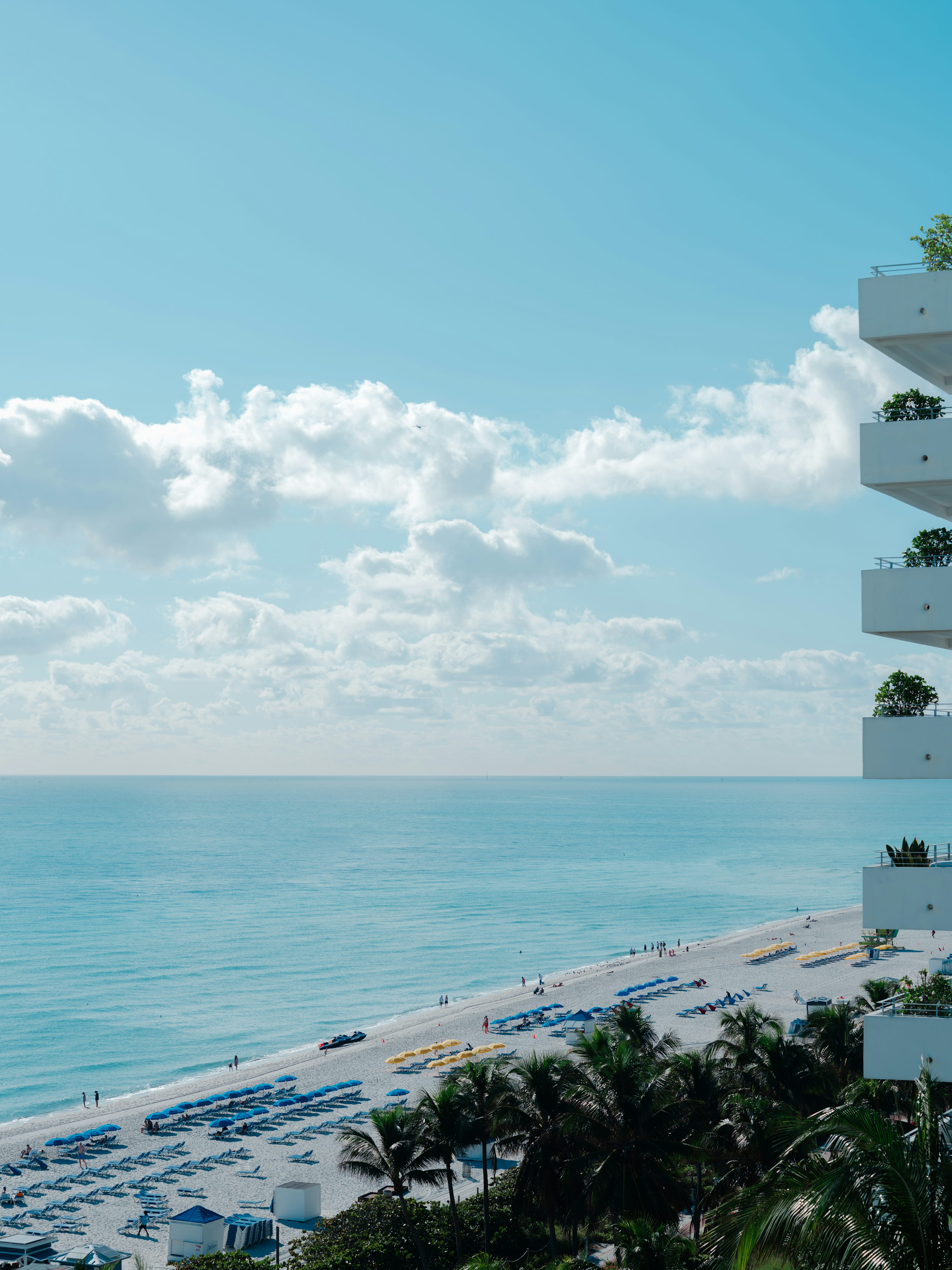 A view of a beach from a balcony photo