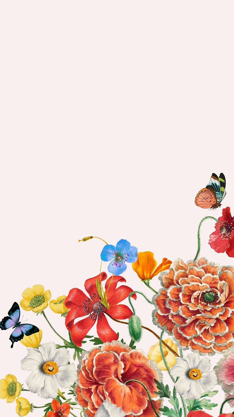 Wedding flowers border phone wallpaper