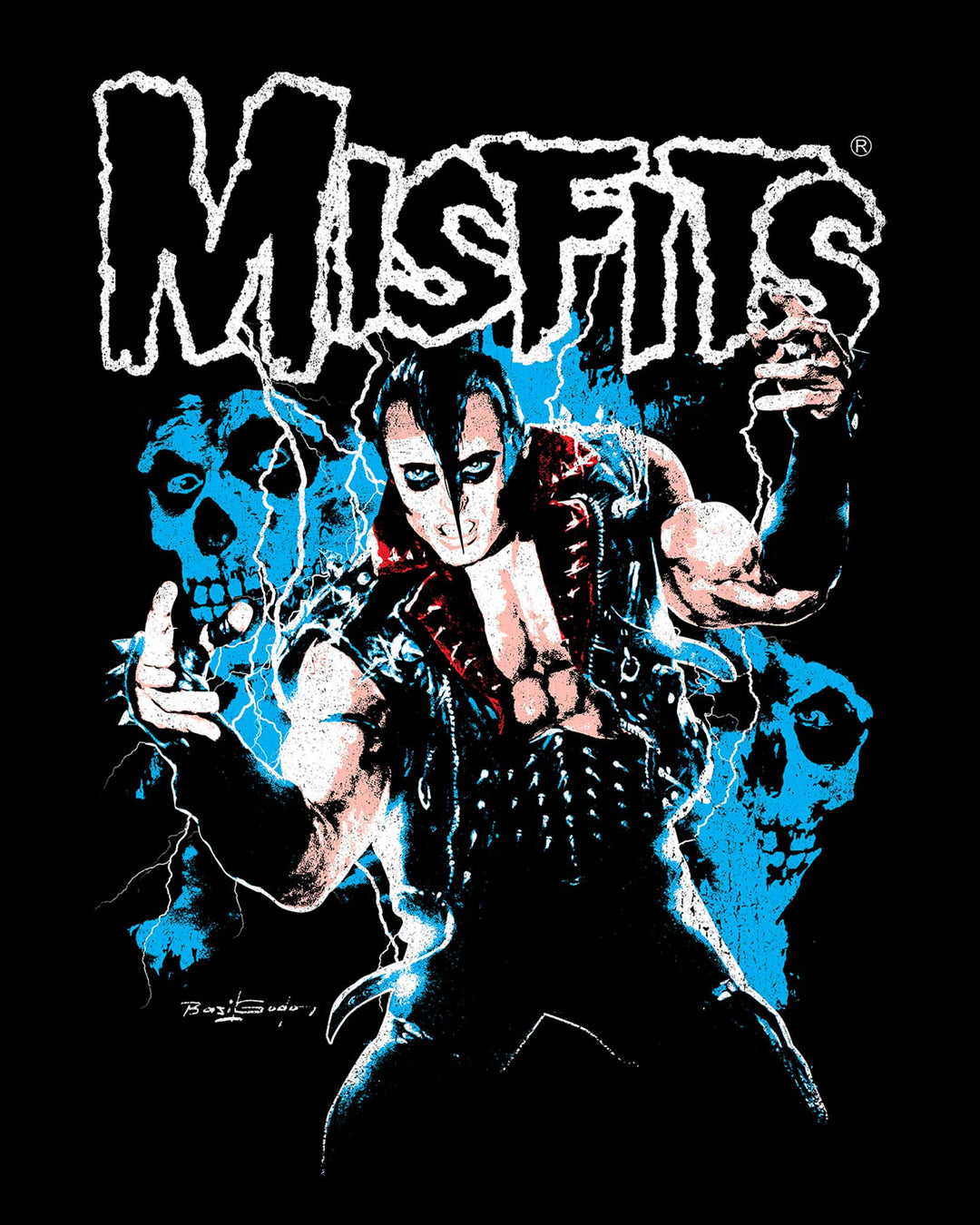 The Misfits Licensed Horror Music T Shirt SM Black Blue