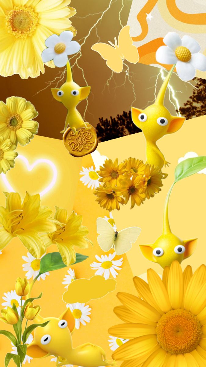 Yellow Pikmin wallpaper. Wallpaper iphone cute, iPhone wallpaper themes, Cute wallpaper