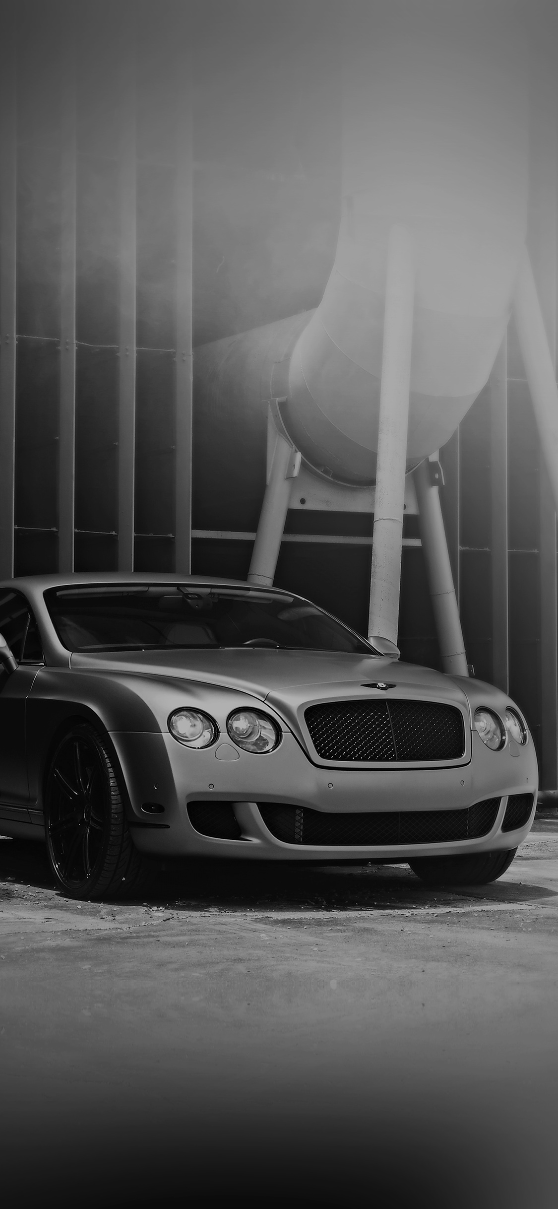 bentley motors bw dark car park art city