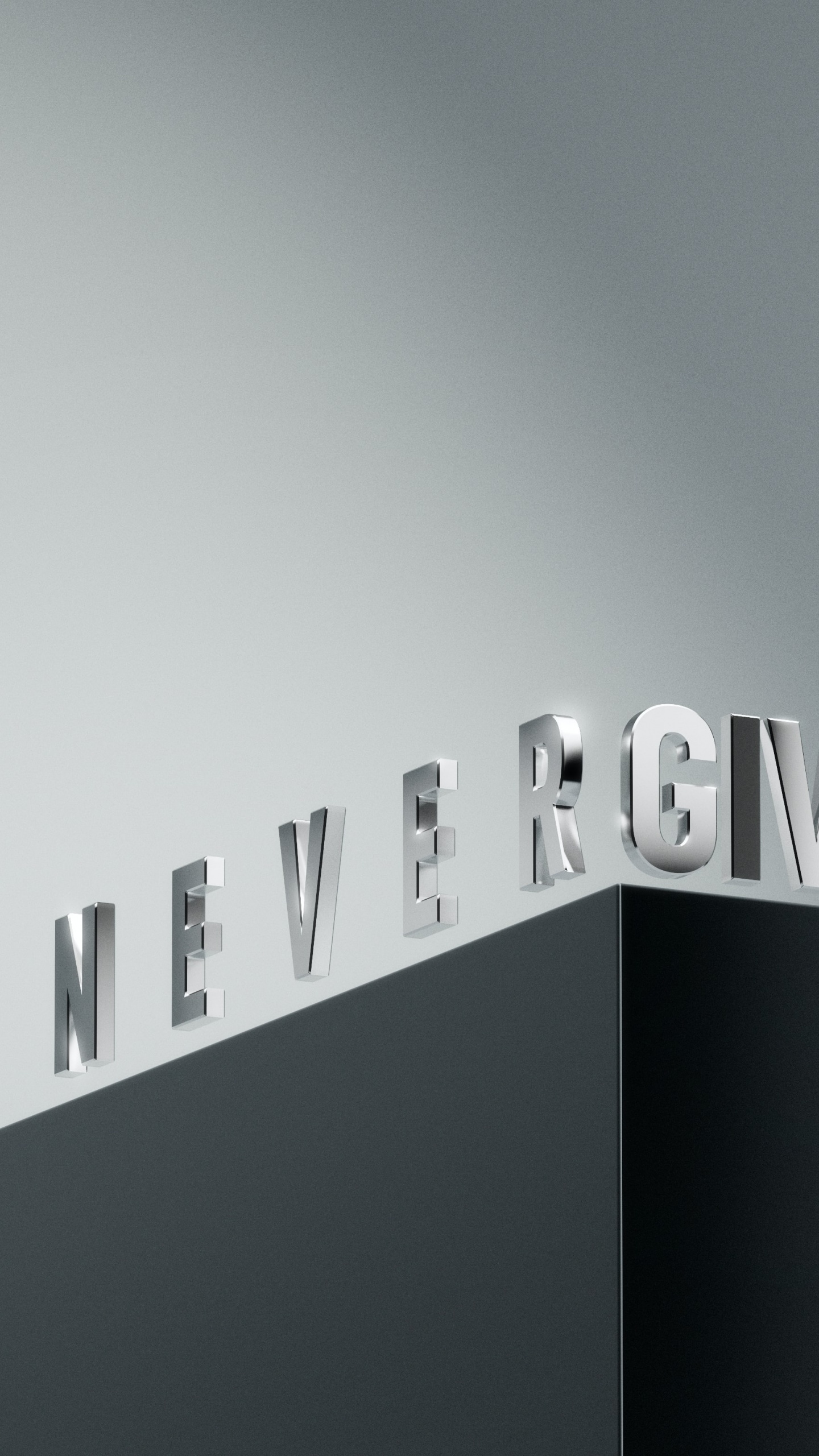 Never Give Up Wallpaper 4K, Motivational, 3D letters, Render